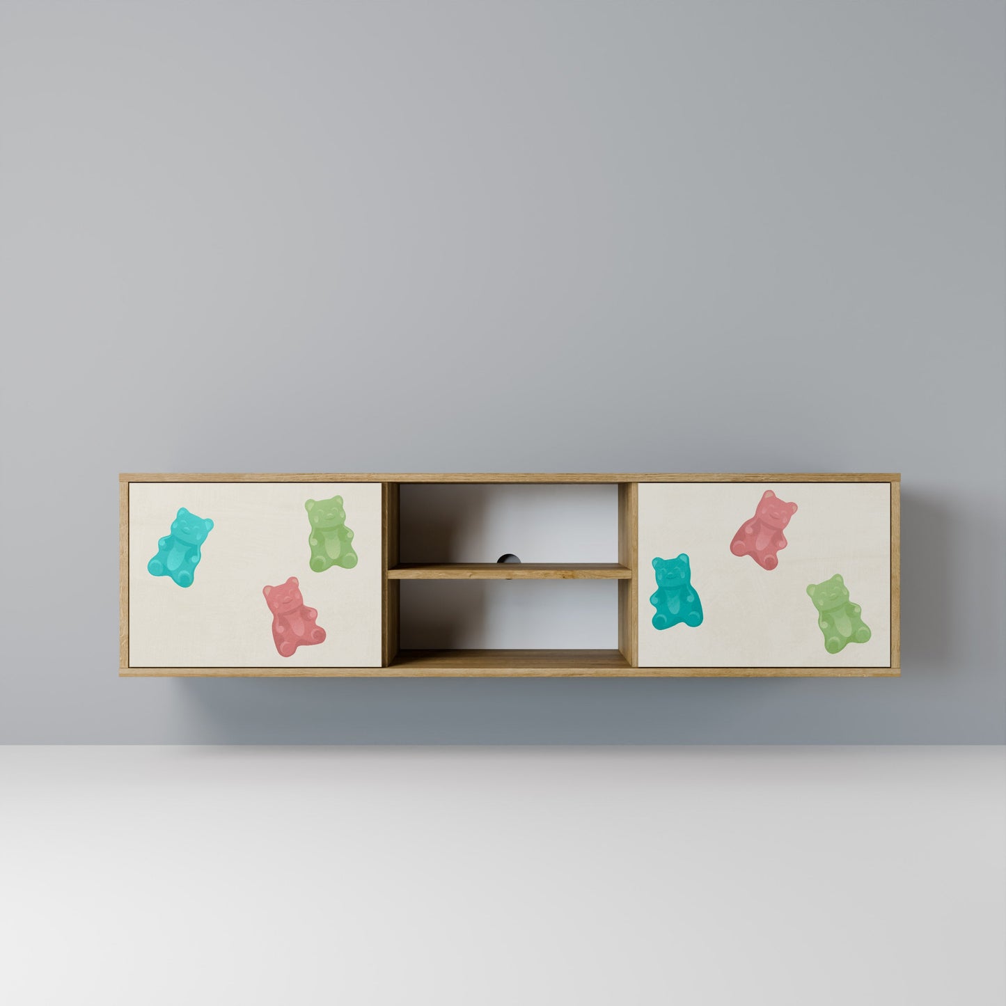 GUMMY BEARS 2-Door TV Stand in Oak Effect