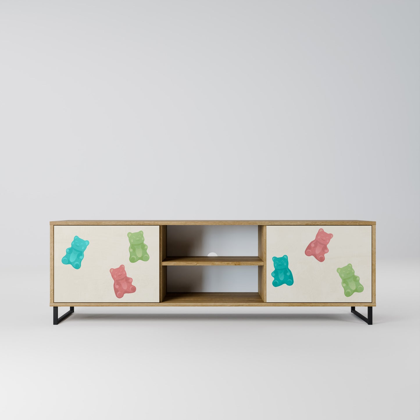 GUMMY BEARS 2-Door TV Stand in Oak Effect