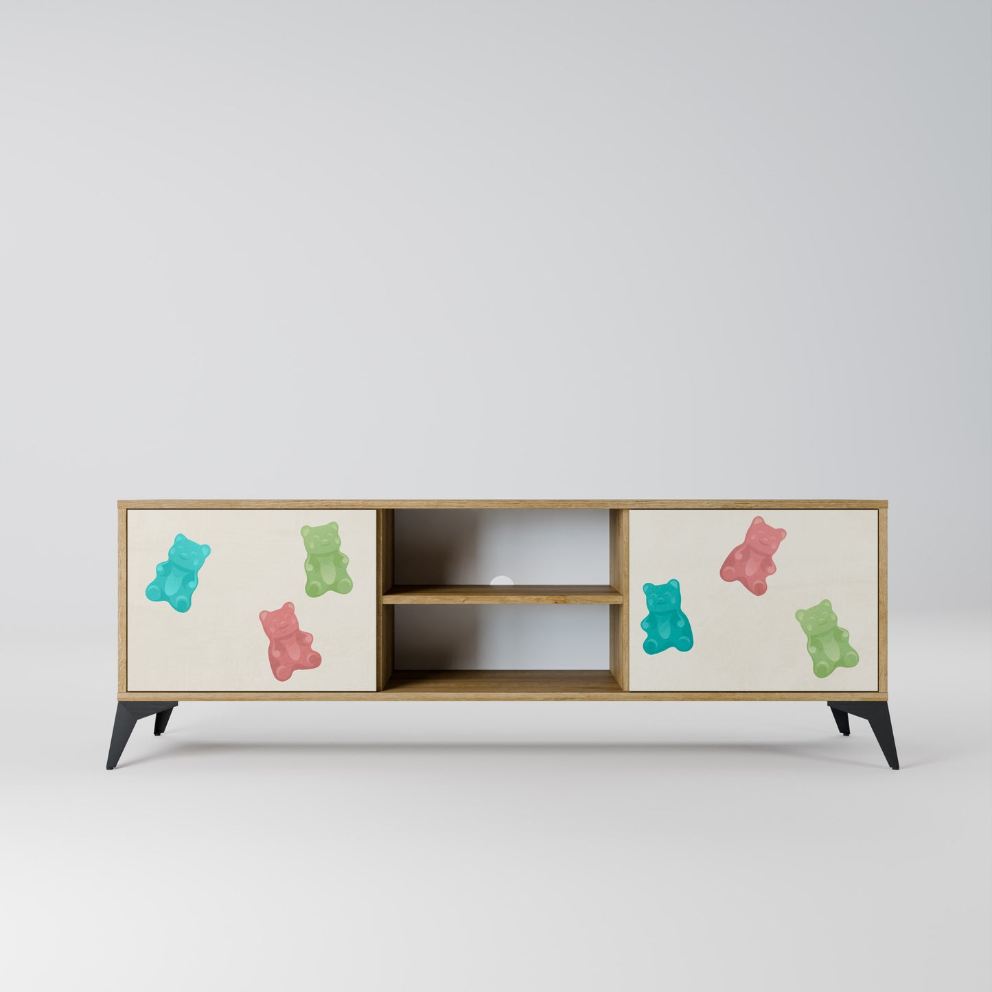 GUMMY BEARS 2-Door TV Stand in Oak Effect