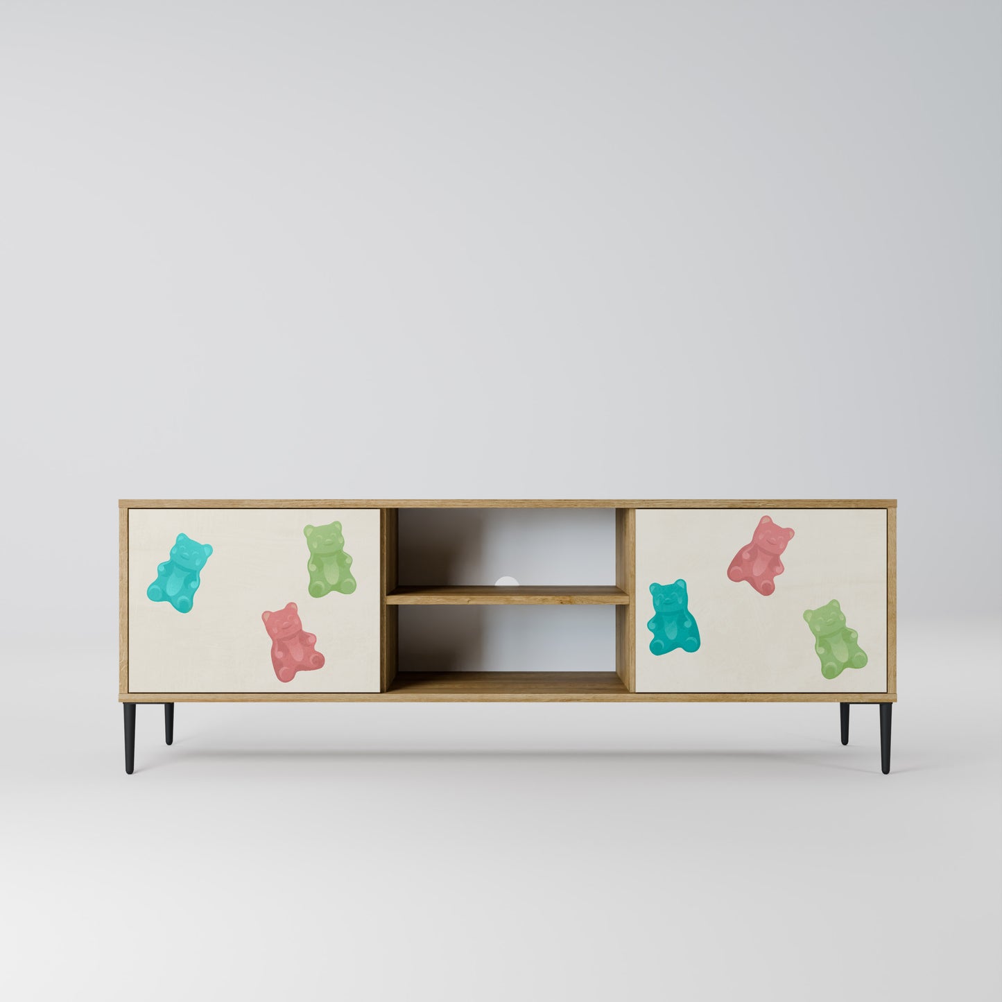 GUMMY BEARS 2-Door TV Stand in Oak Effect
