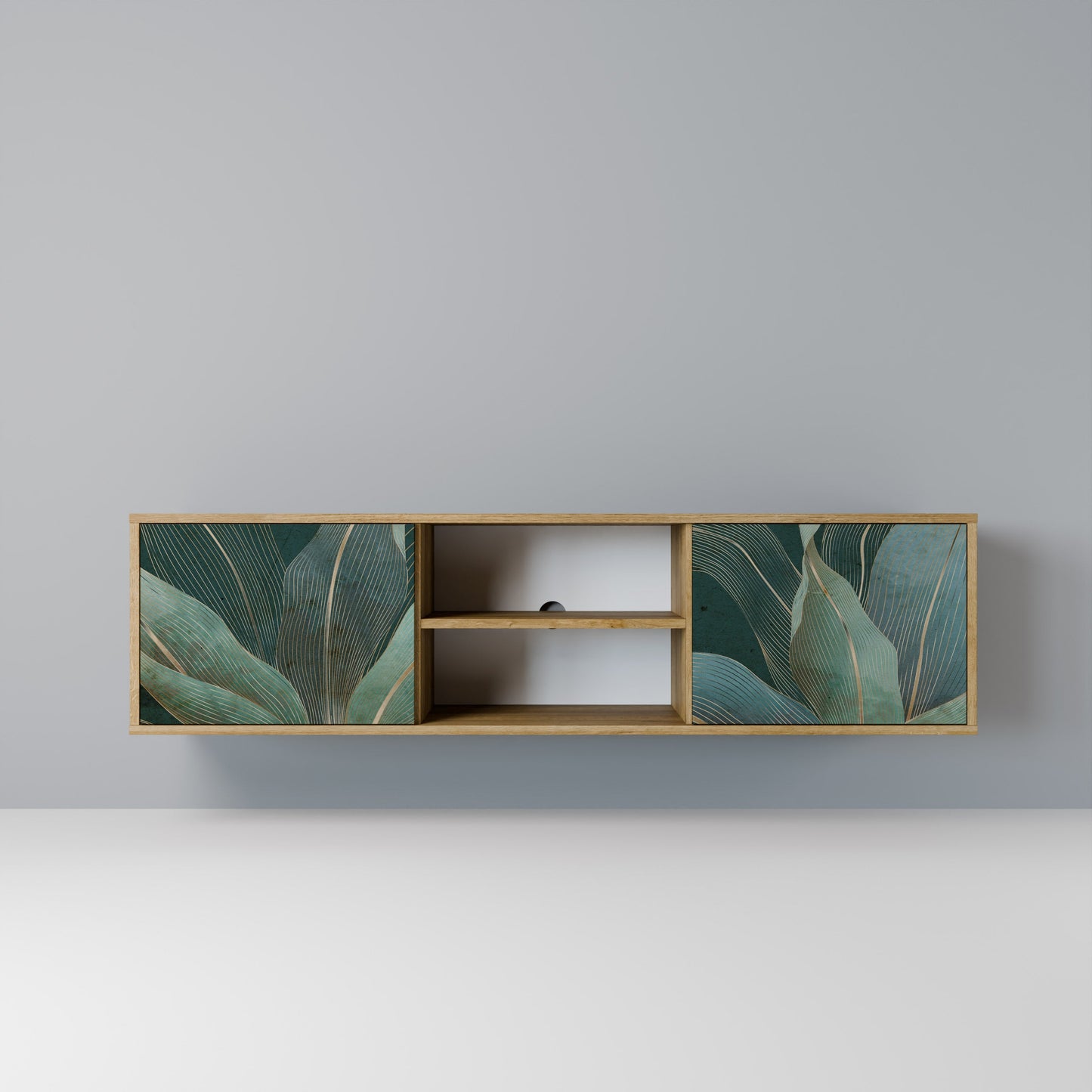 ROYAL GREEN 2-Door TV Stand in Oak Effect