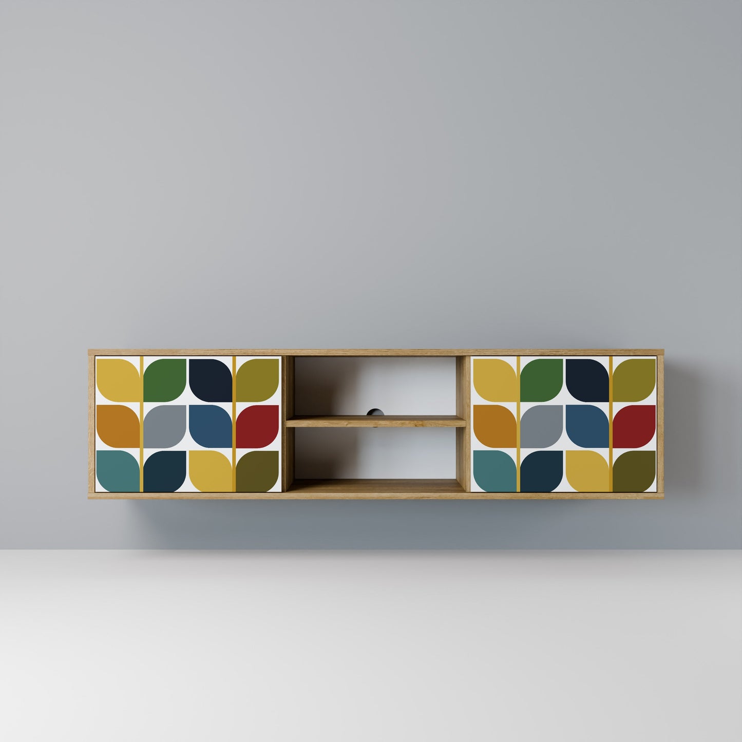 WEIGHTLESS HOURS 2-Door TV Stand in Oak Effect