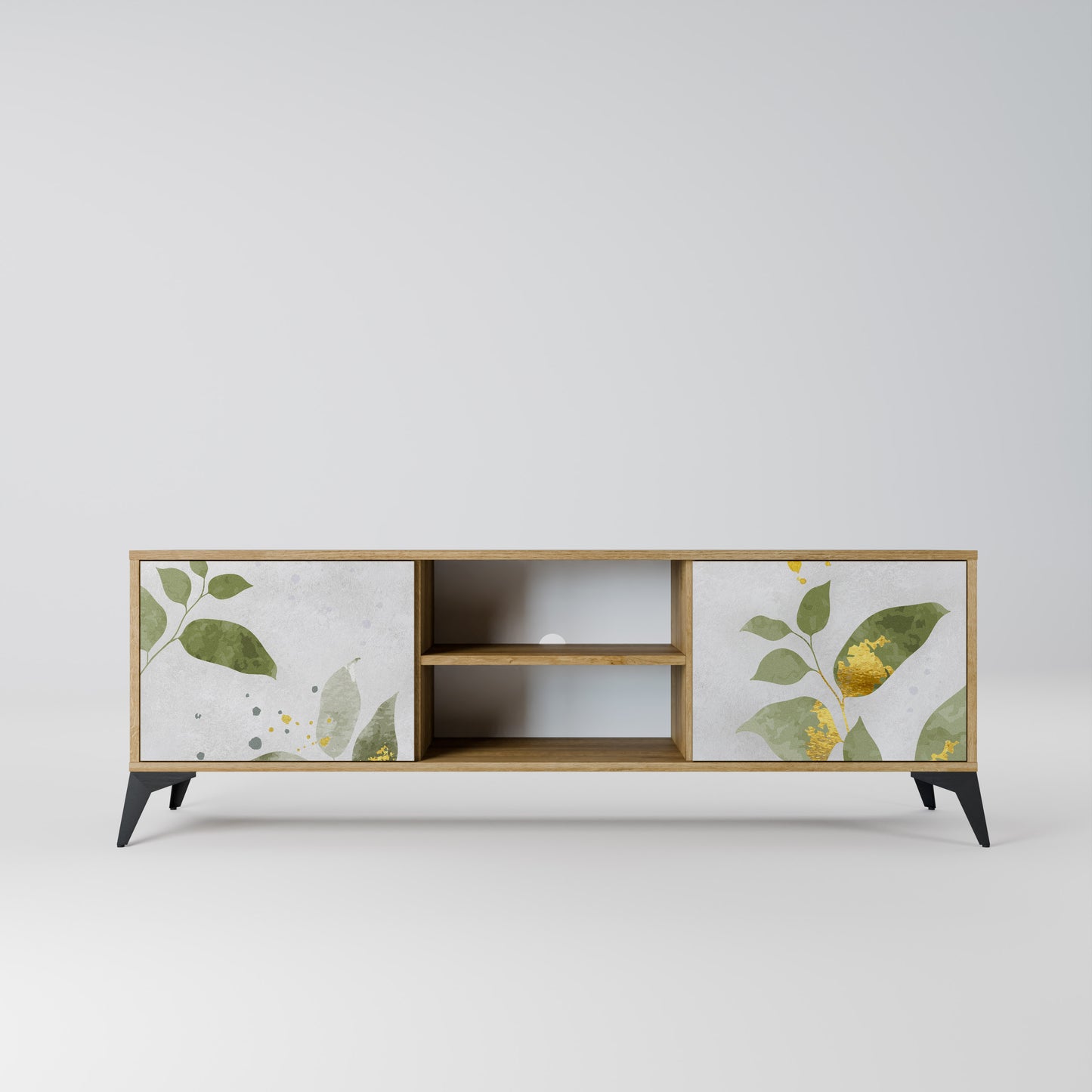 ELEGANT BOTANICS 2-Door TV Stand in Oak Effect