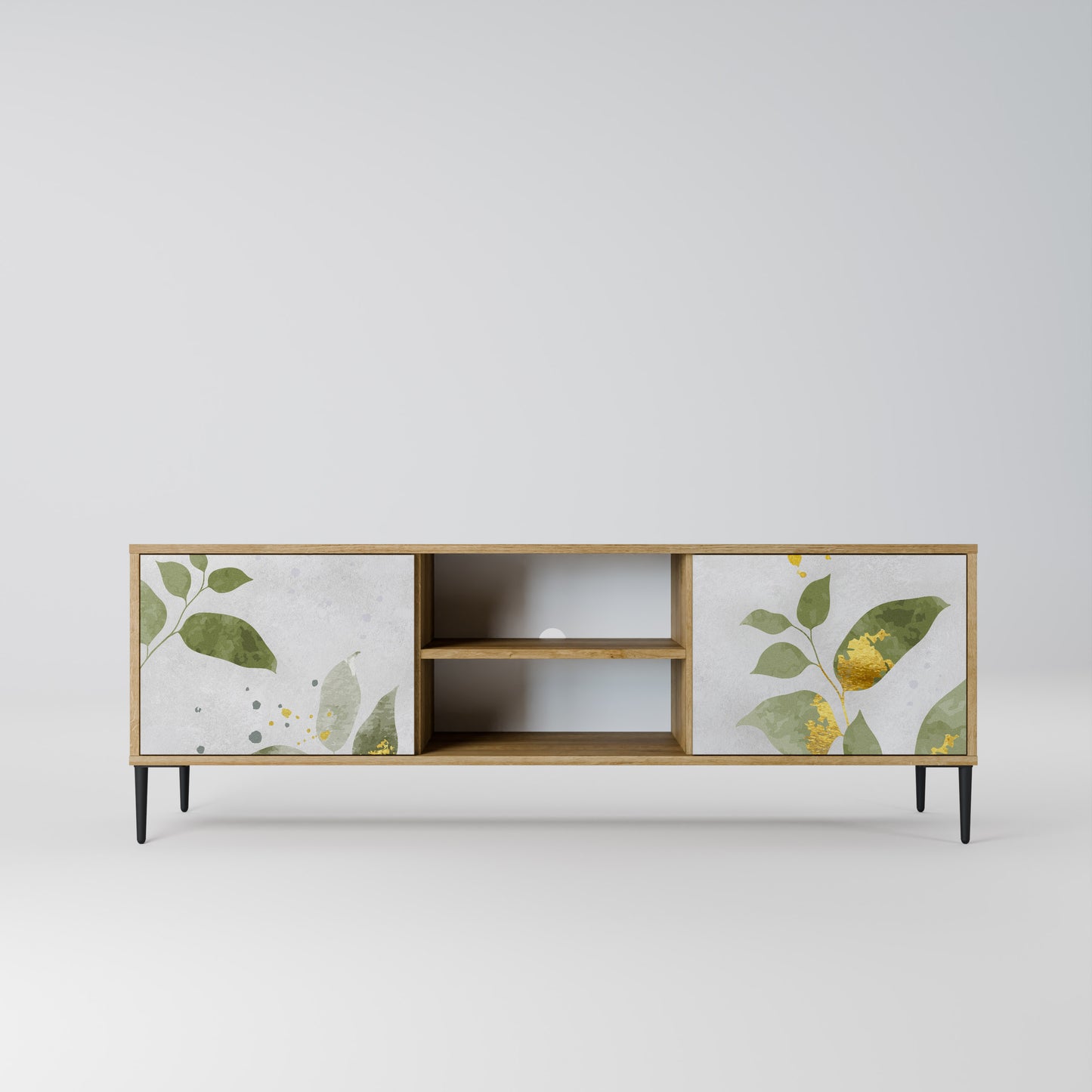 ELEGANT BOTANICS 2-Door TV Stand in Oak Effect
