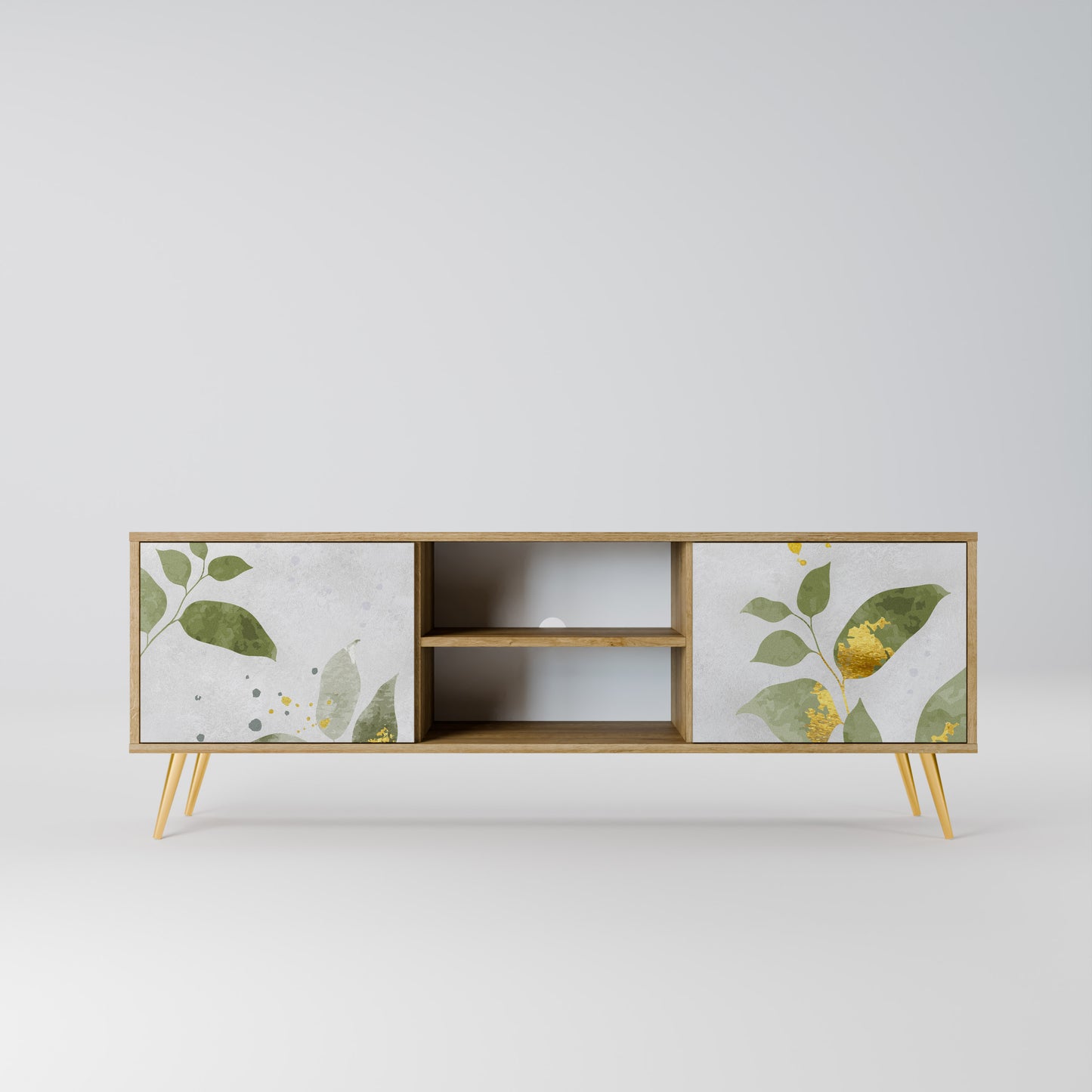 ELEGANT BOTANICS 2-Door TV Stand in Oak Effect