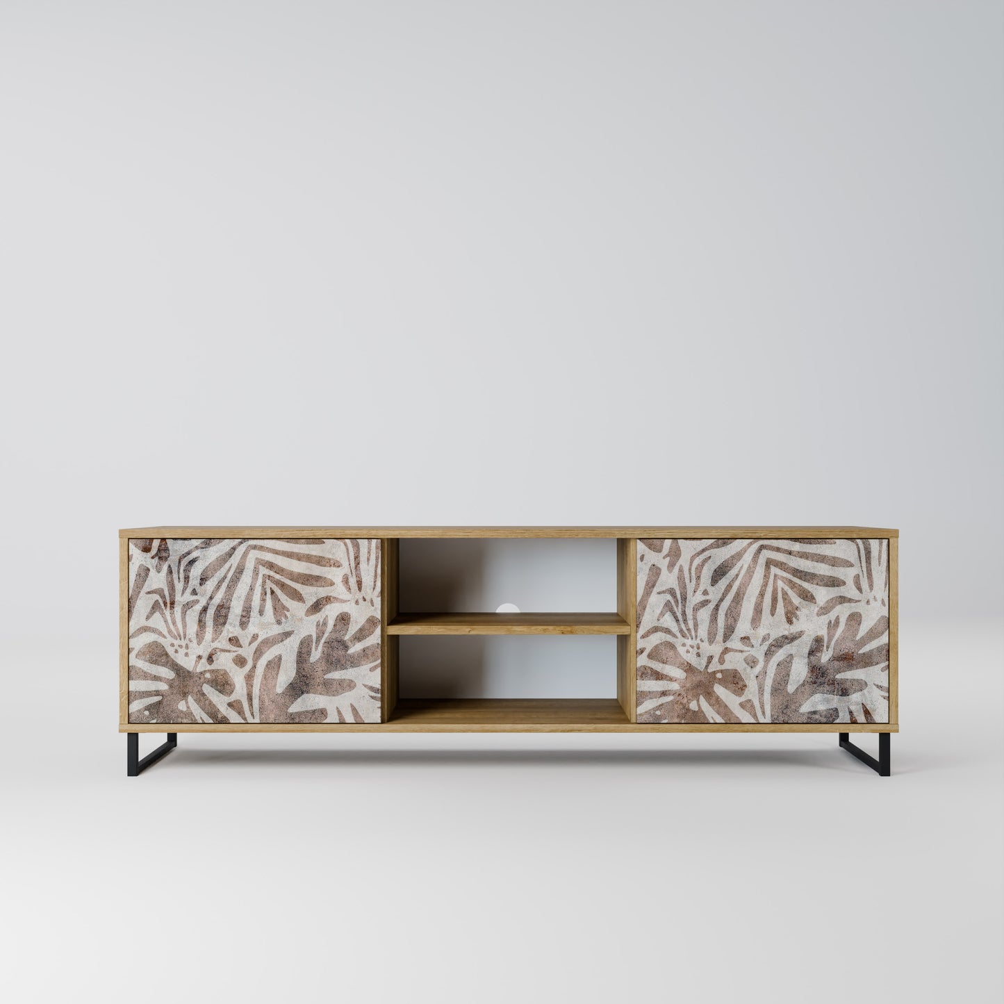 PASSING TIME 2-Door TV Stand in Oak Effect