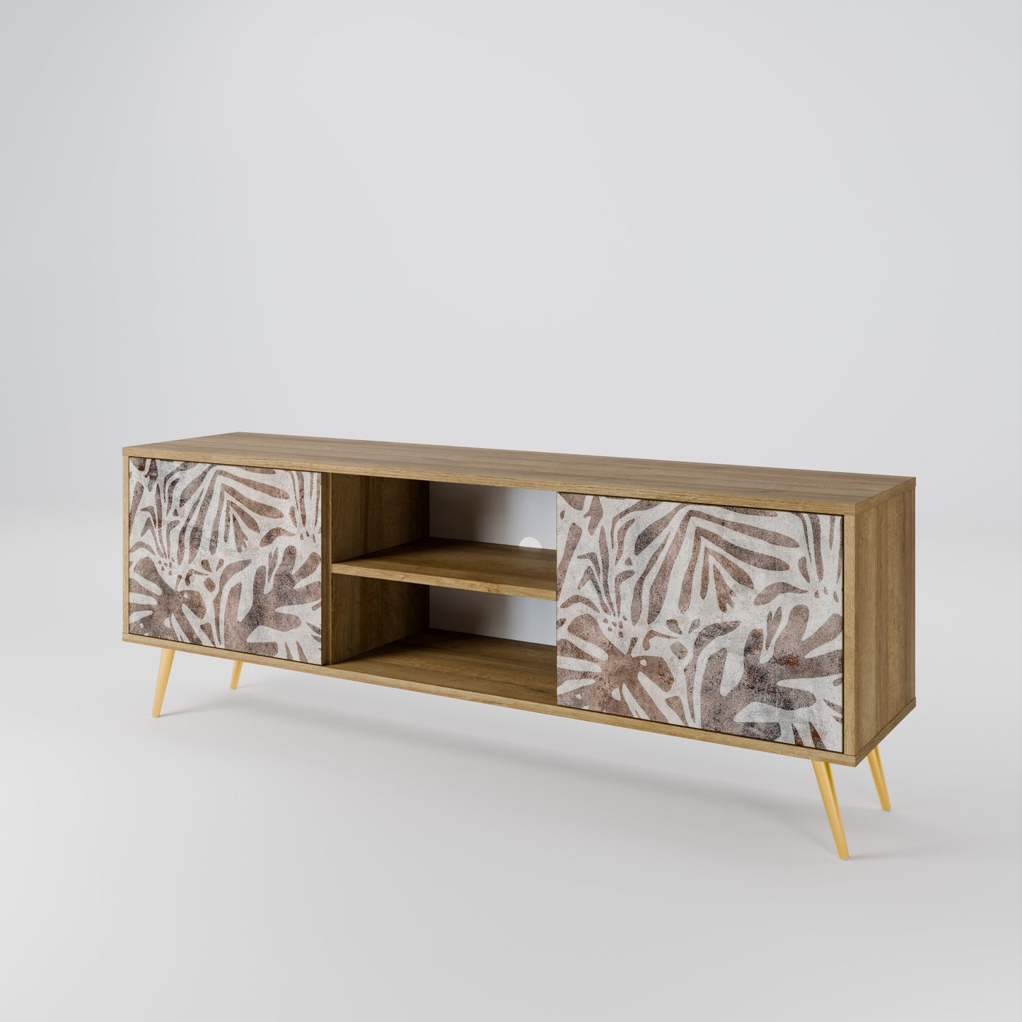PASSING TIME 2-Door TV Stand in Oak Effect