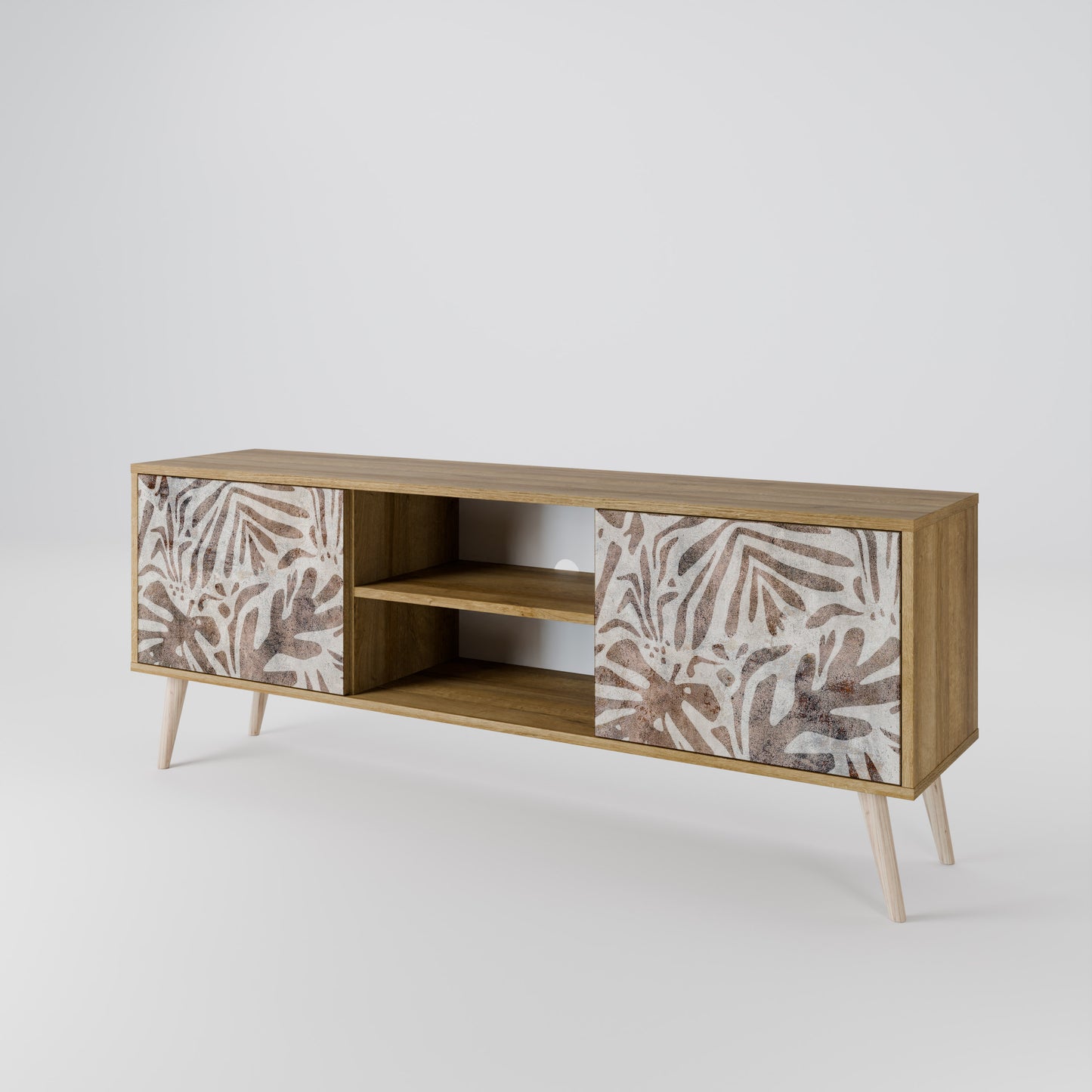 PASSING TIME 2-Door TV Stand in Oak Effect