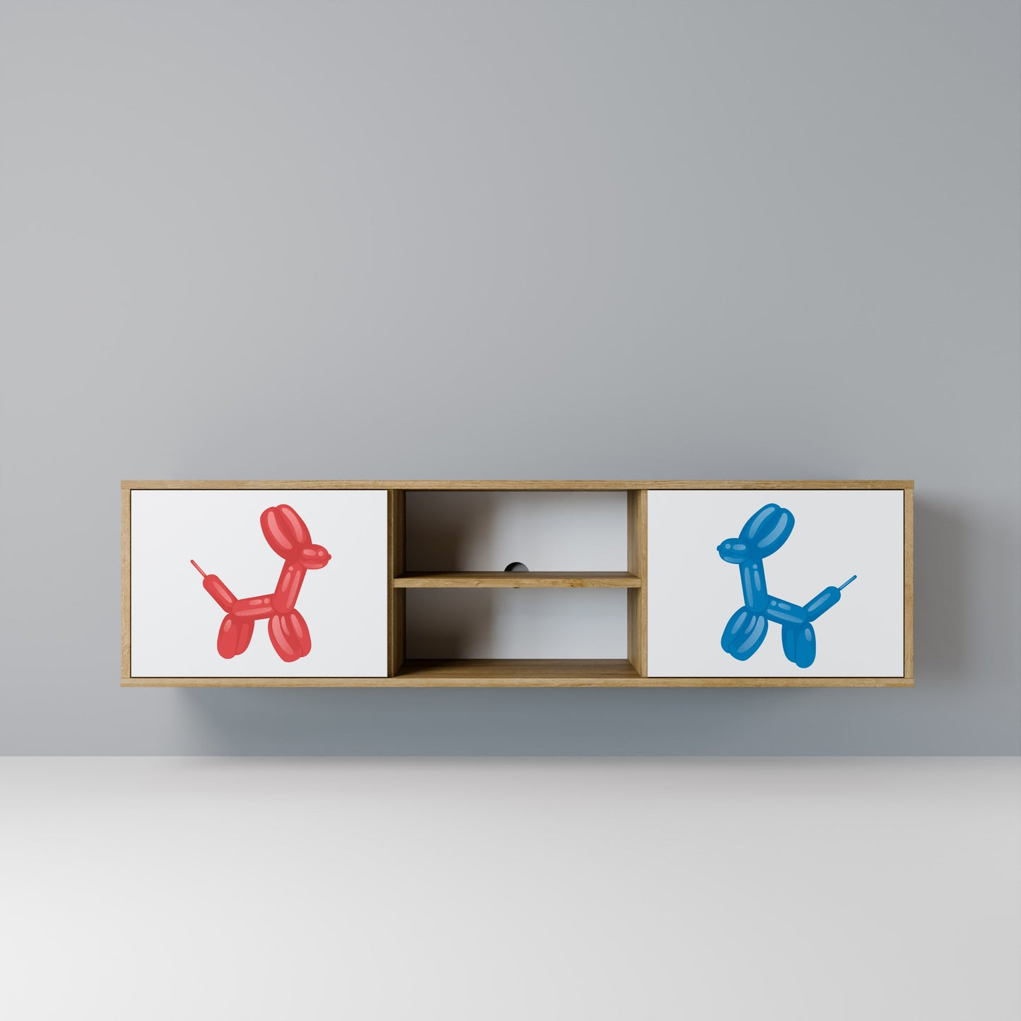 CHILDHOOD MEMORY 2-Door TV Stand in Oak Effect