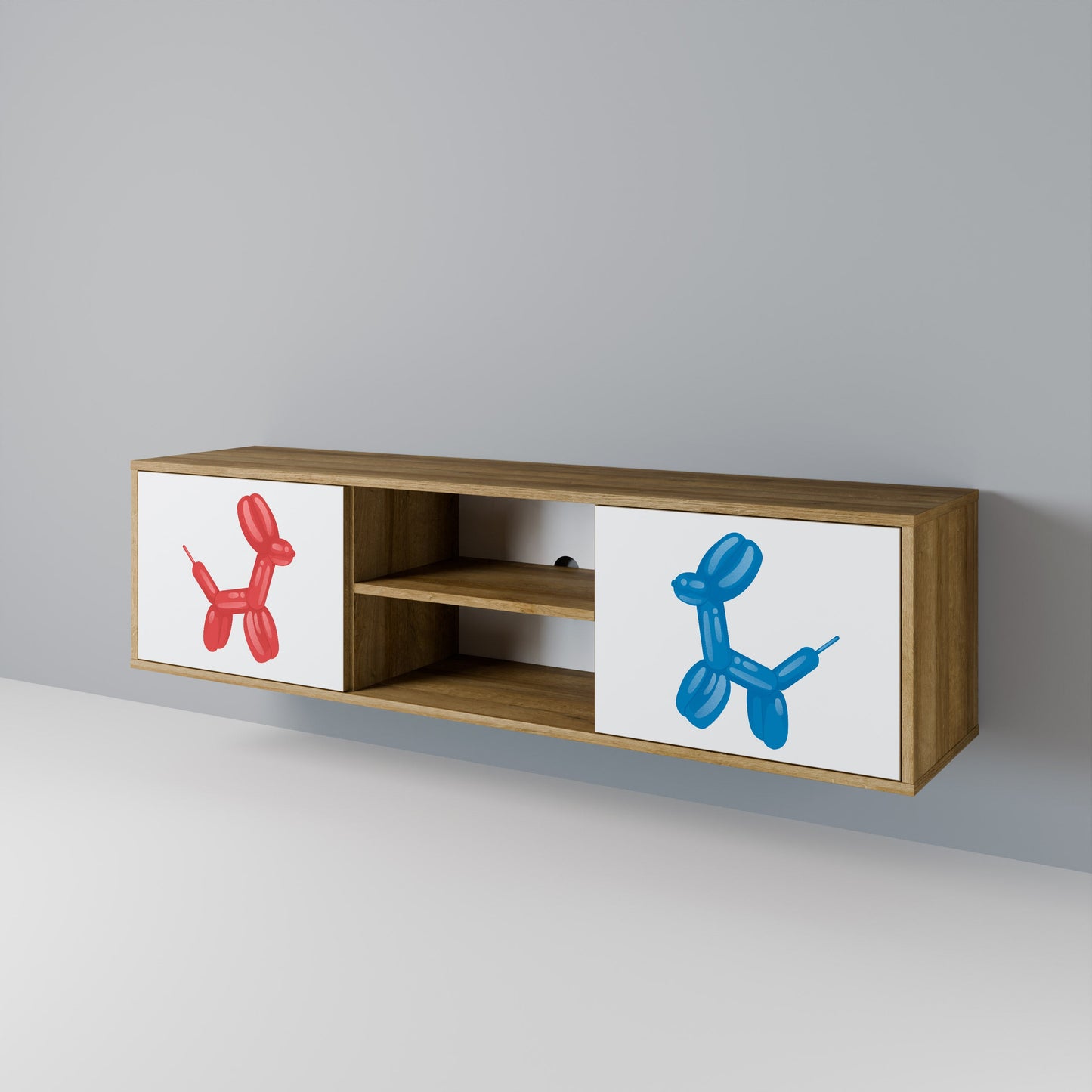 CHILDHOOD MEMORY 2-Door TV Stand in Oak Effect