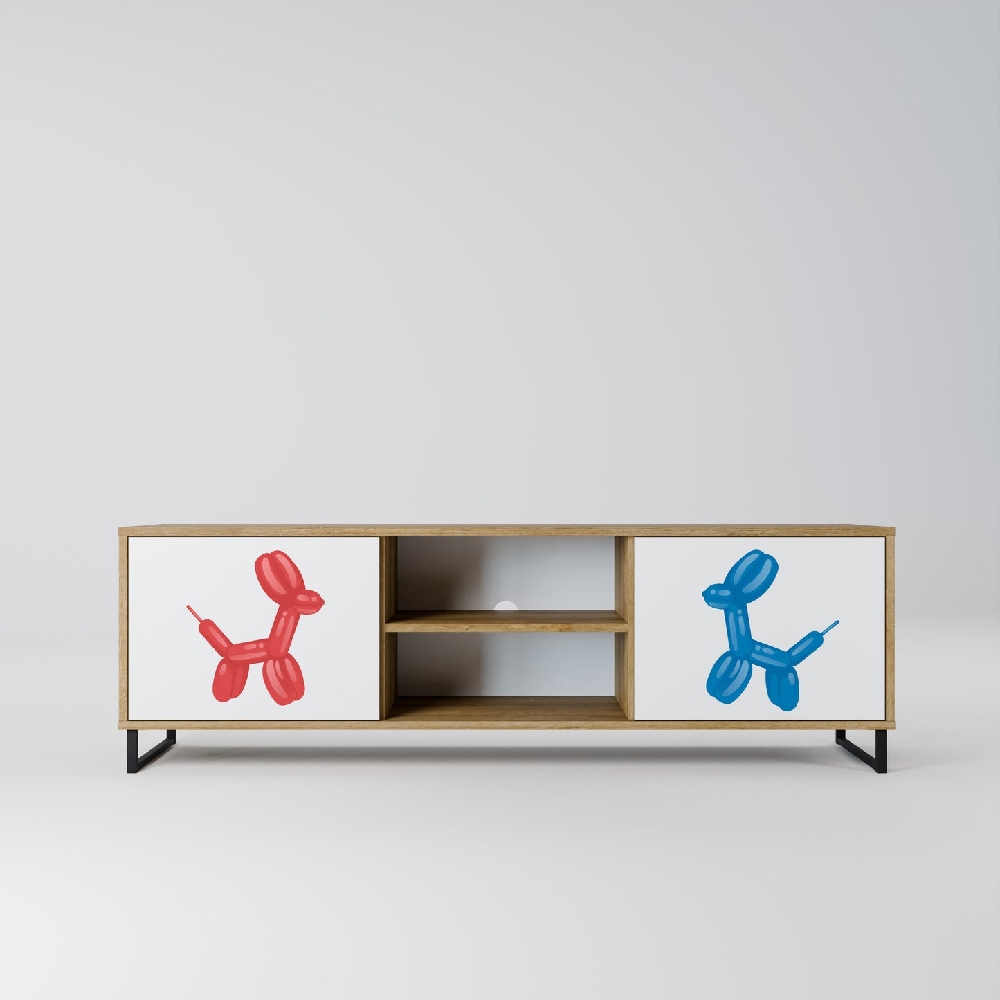CHILDHOOD MEMORY 2-Door TV Stand in Oak Effect