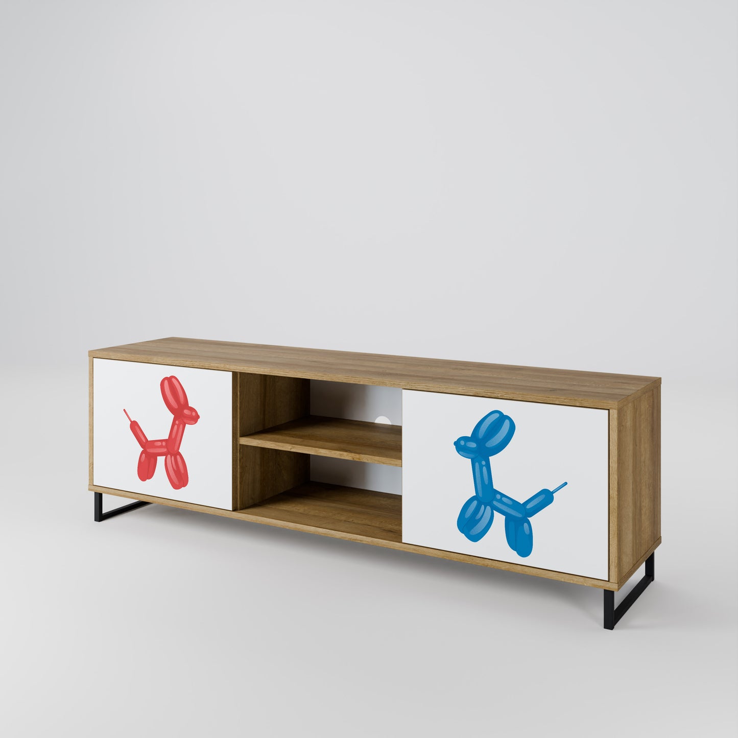 CHILDHOOD MEMORY 2-Door TV Stand in Oak Effect