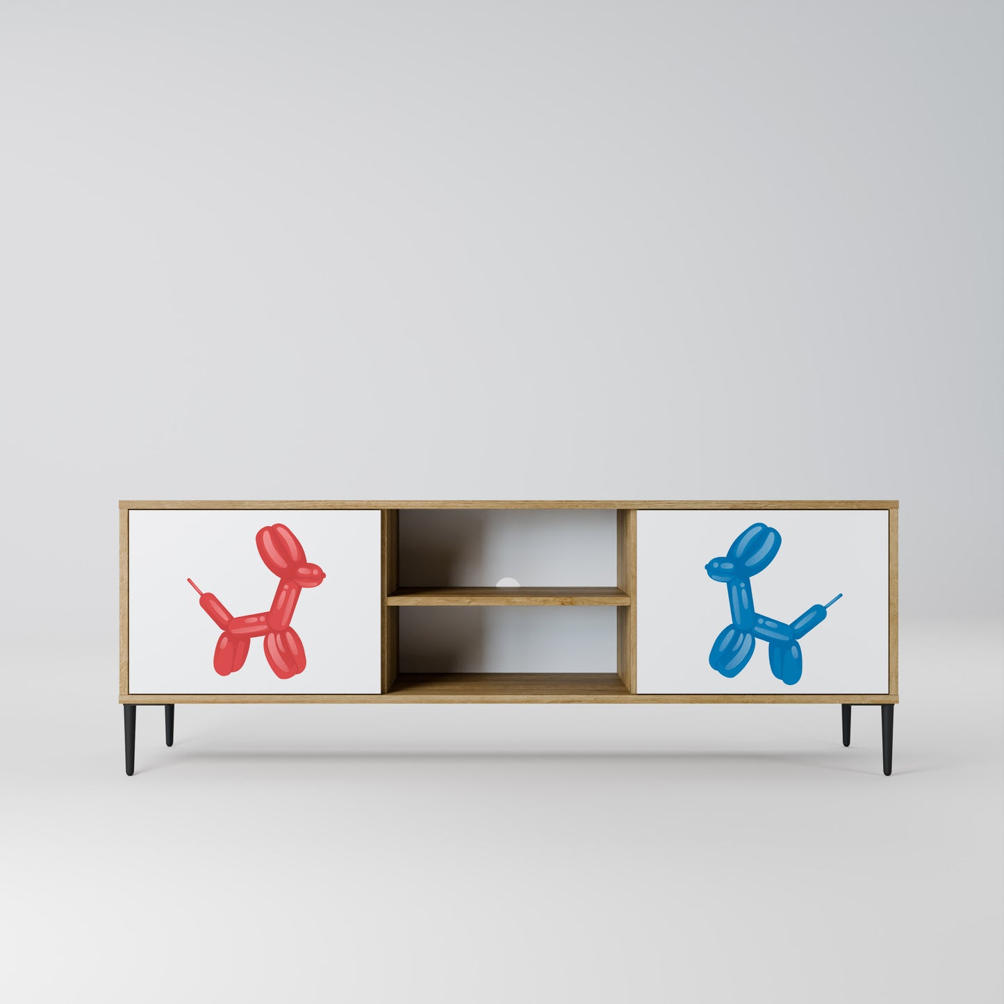 CHILDHOOD MEMORY 2-Door TV Stand in Oak Effect