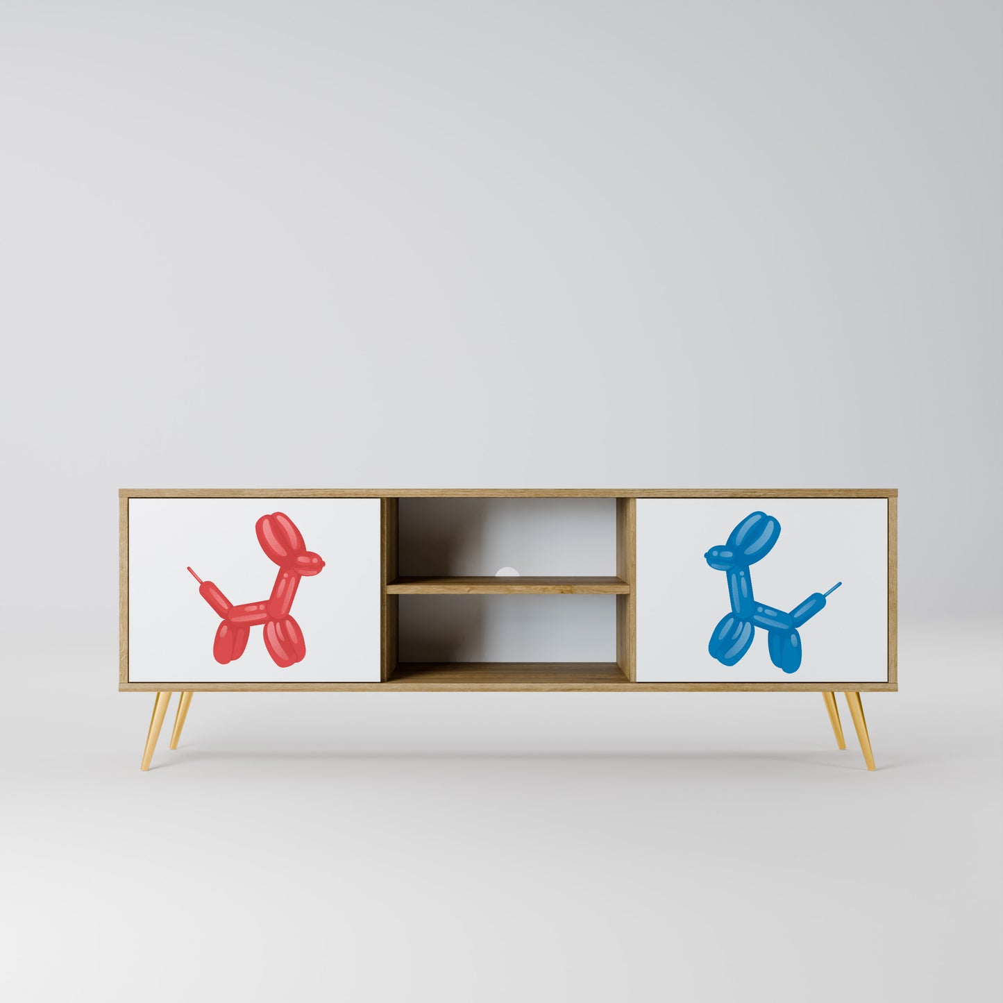 CHILDHOOD MEMORY 2-Door TV Stand in Oak Effect