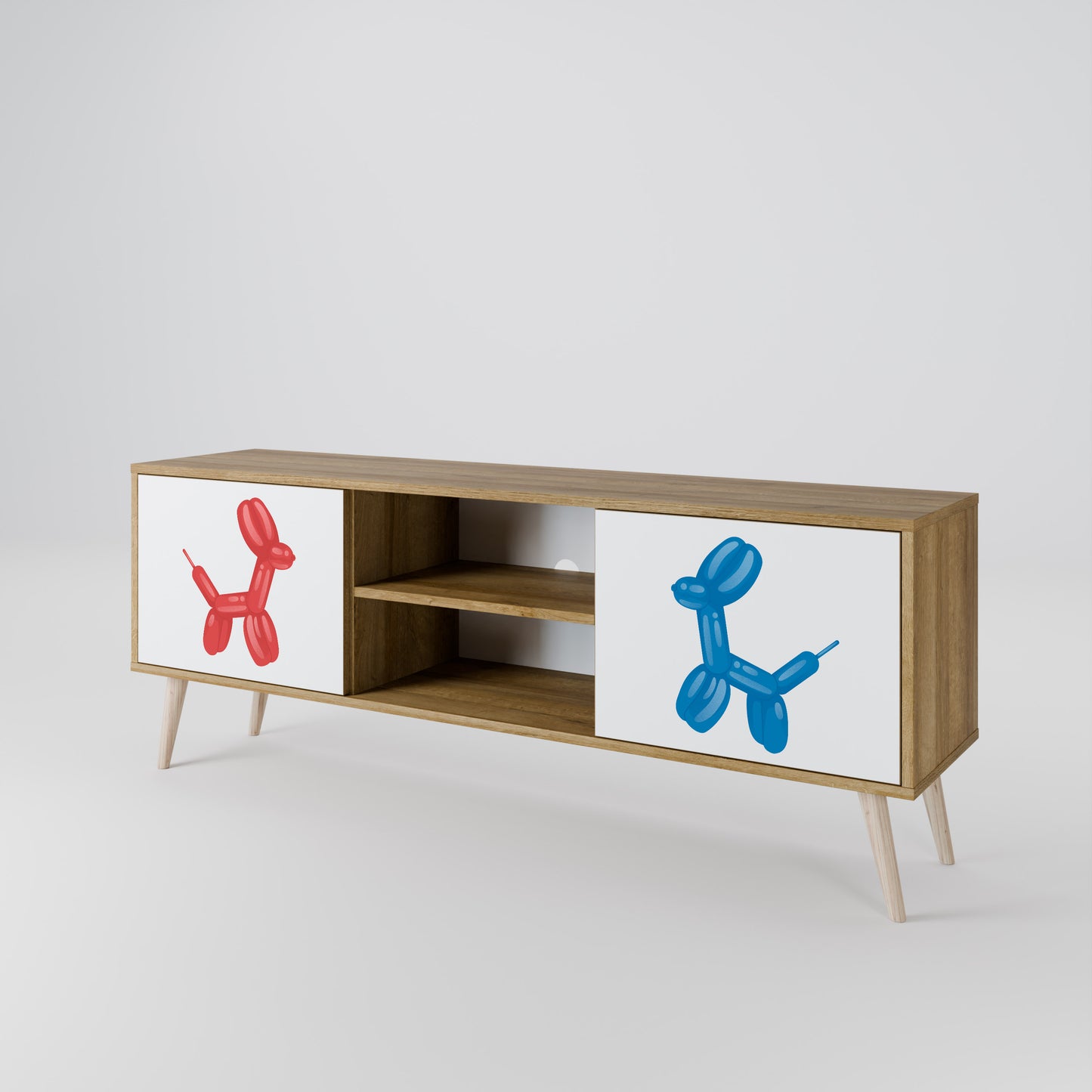 CHILDHOOD MEMORY 2-Door TV Stand in Oak Effect