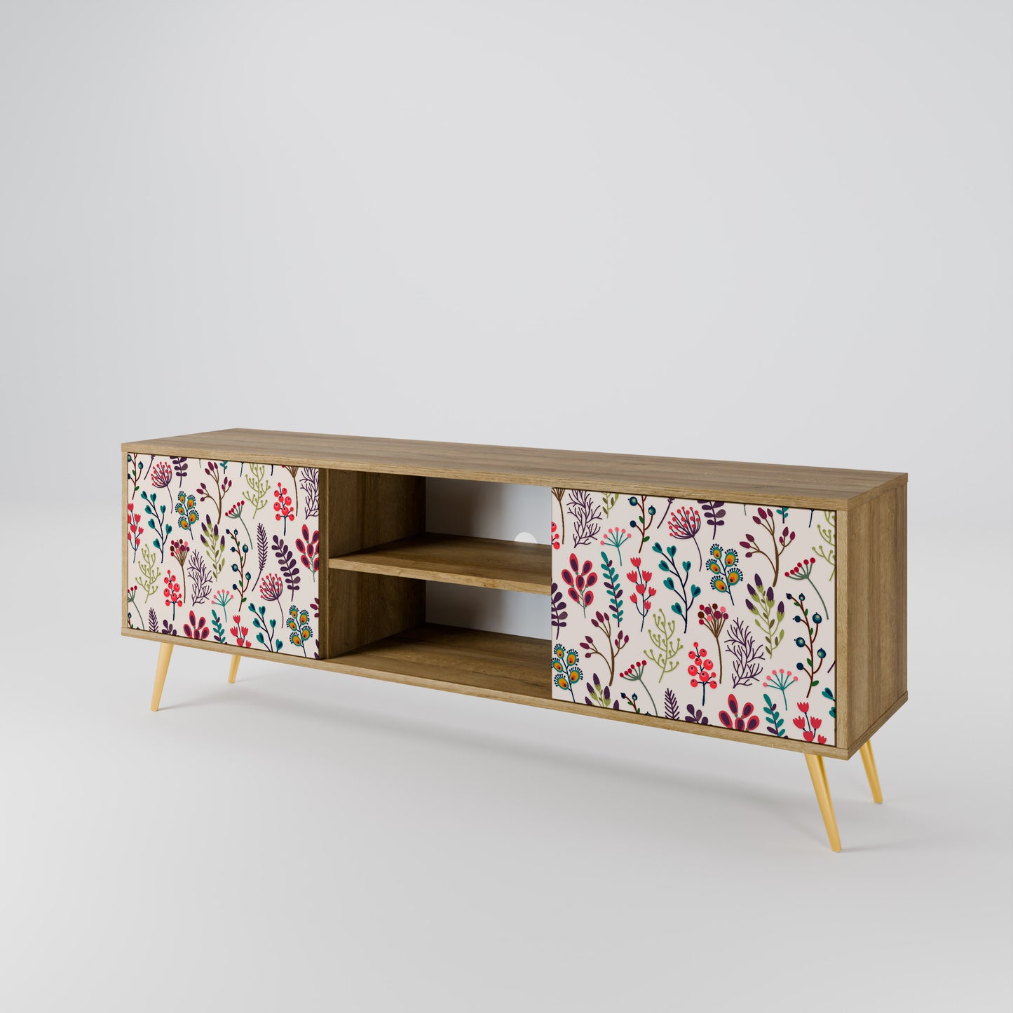AUTUMN SUNDRIES 2-Door TV Stand in Oak Effect
