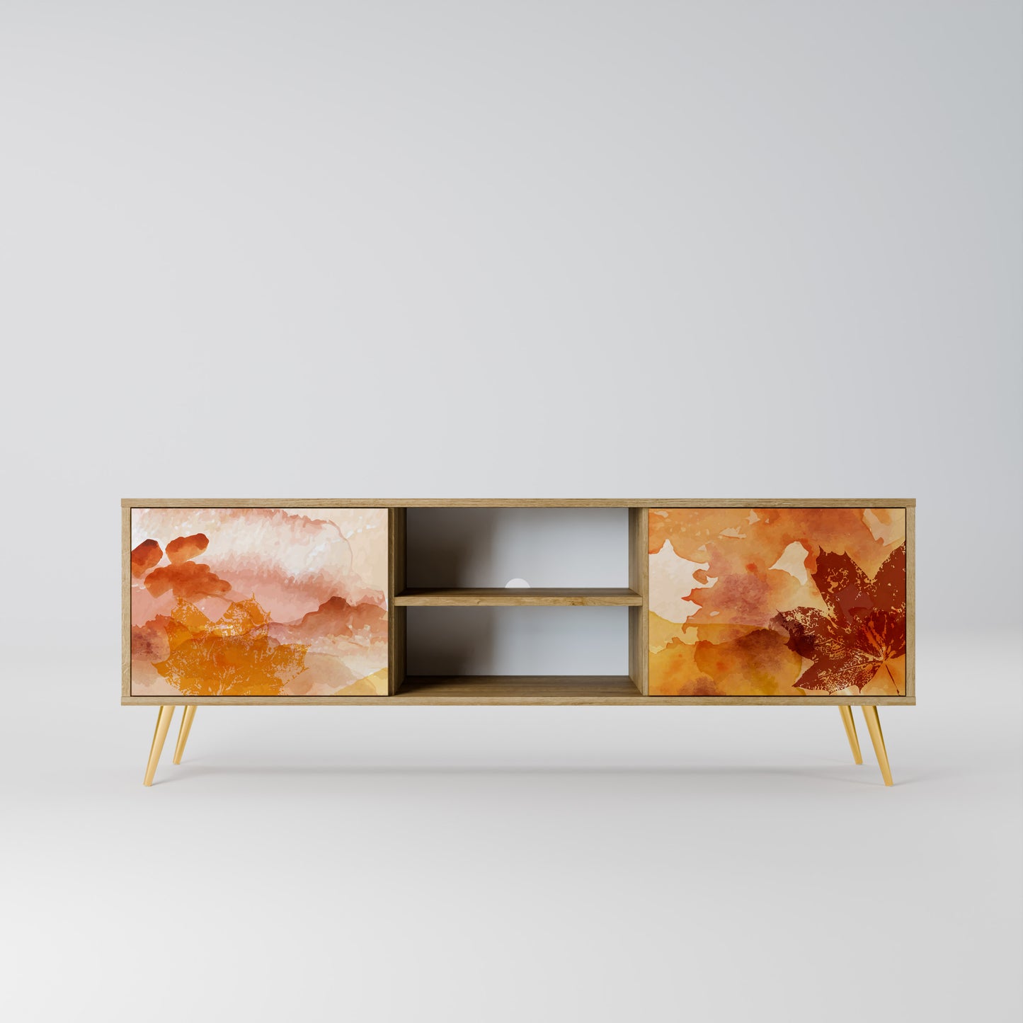 TRACES OF AUTUMN 2-Door TV Stand in Oak Effect