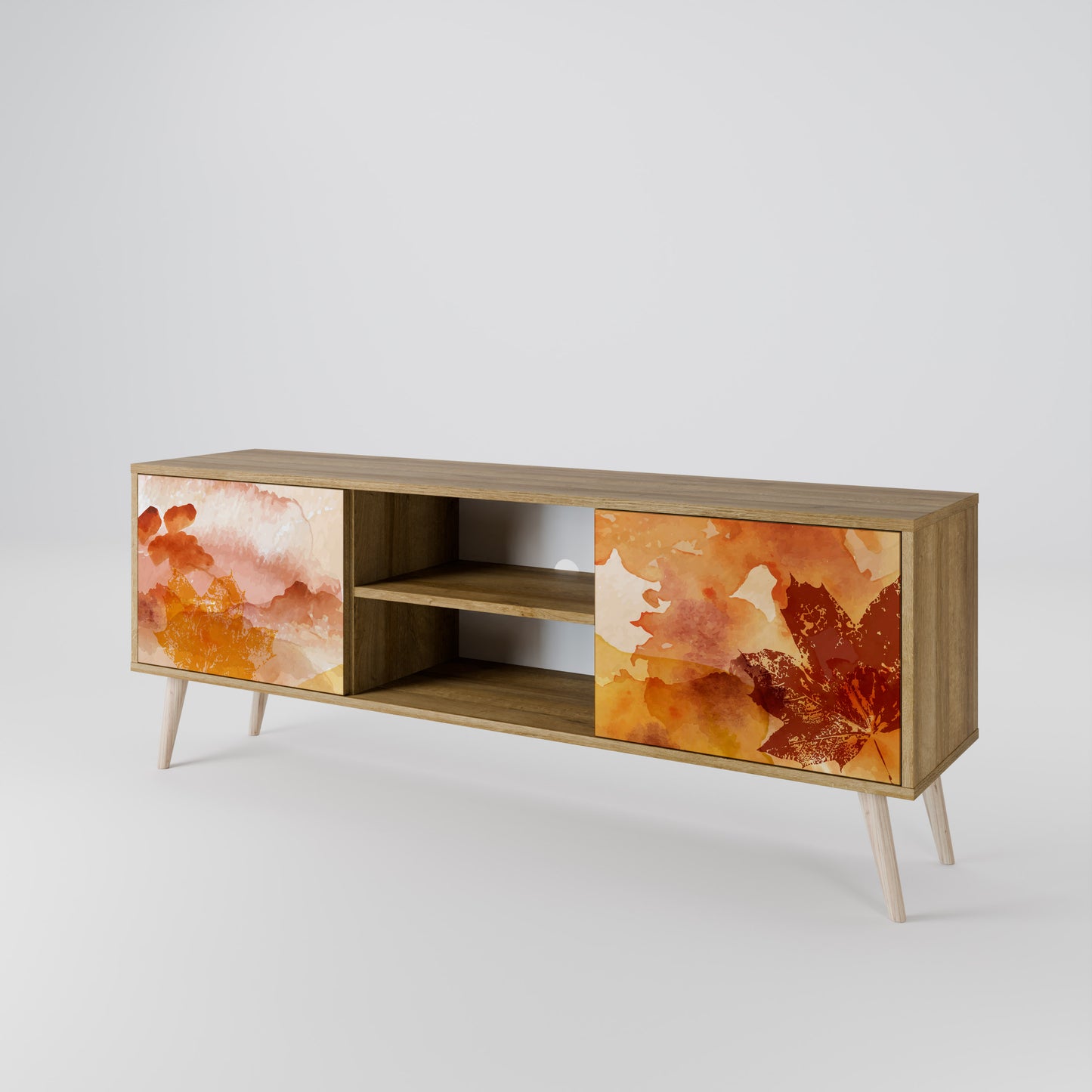 TRACES OF AUTUMN 2-Door TV Stand in Oak Effect