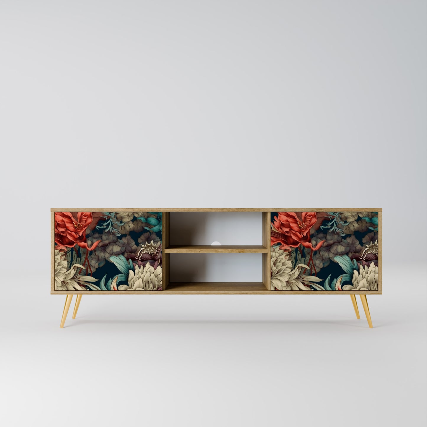 SPROUTING GRACE 2-Door TV Stand in Oak Effect