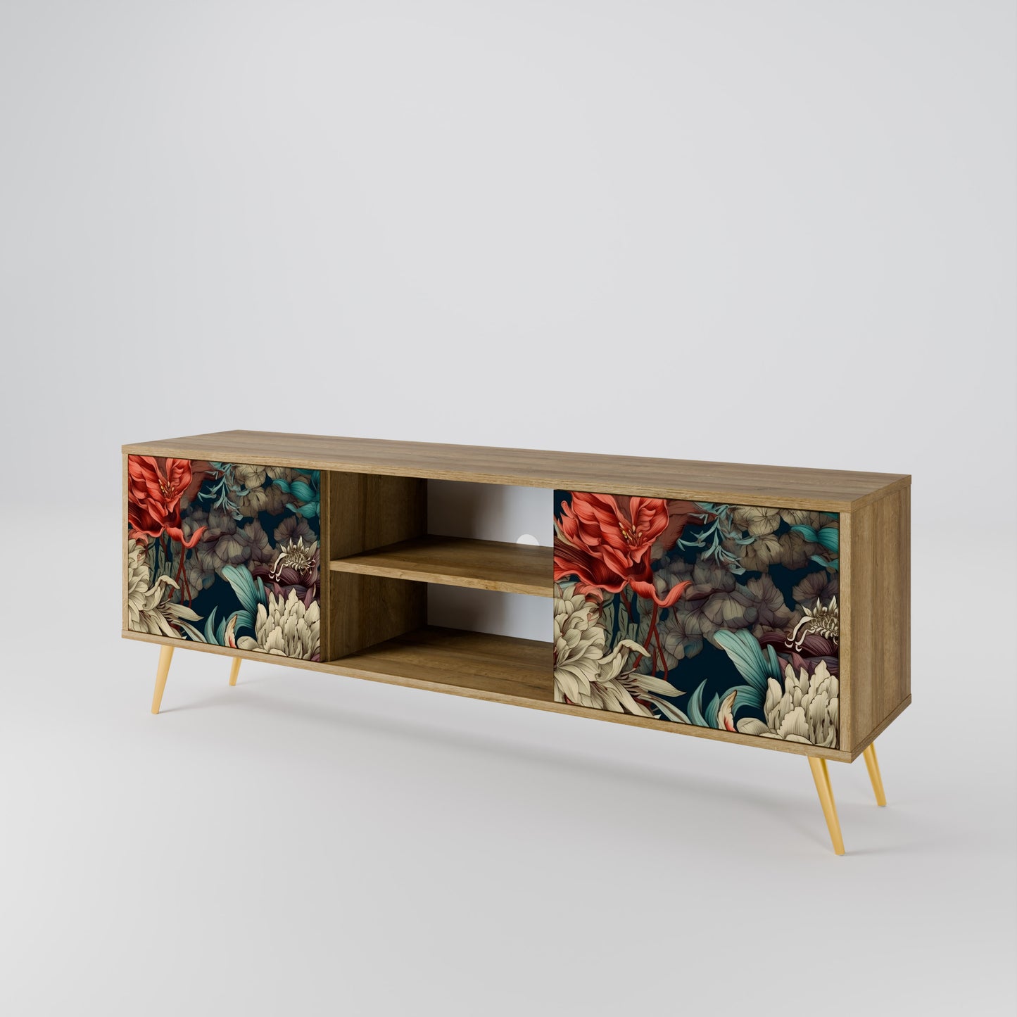 SPROUTING GRACE 2-Door TV Stand in Oak Effect