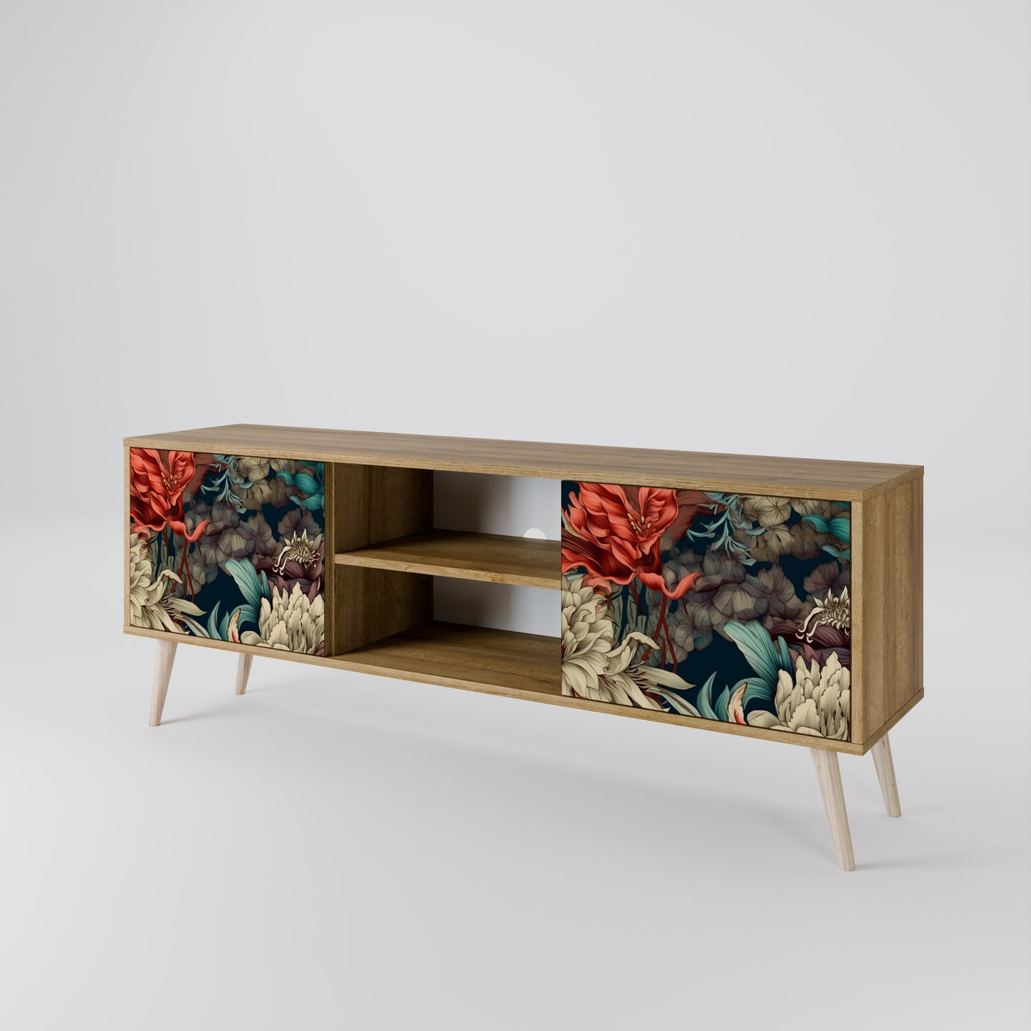 SPROUTING GRACE 2-Door TV Stand in Oak Effect