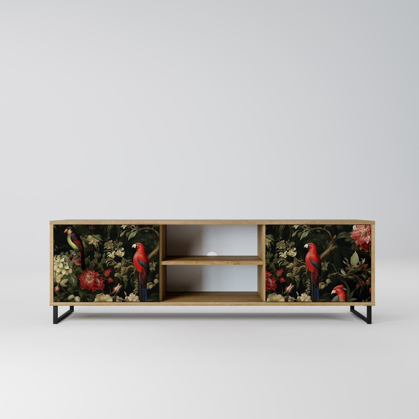 AVIAN GREENERY 2-Door TV Stand in Oak Effect