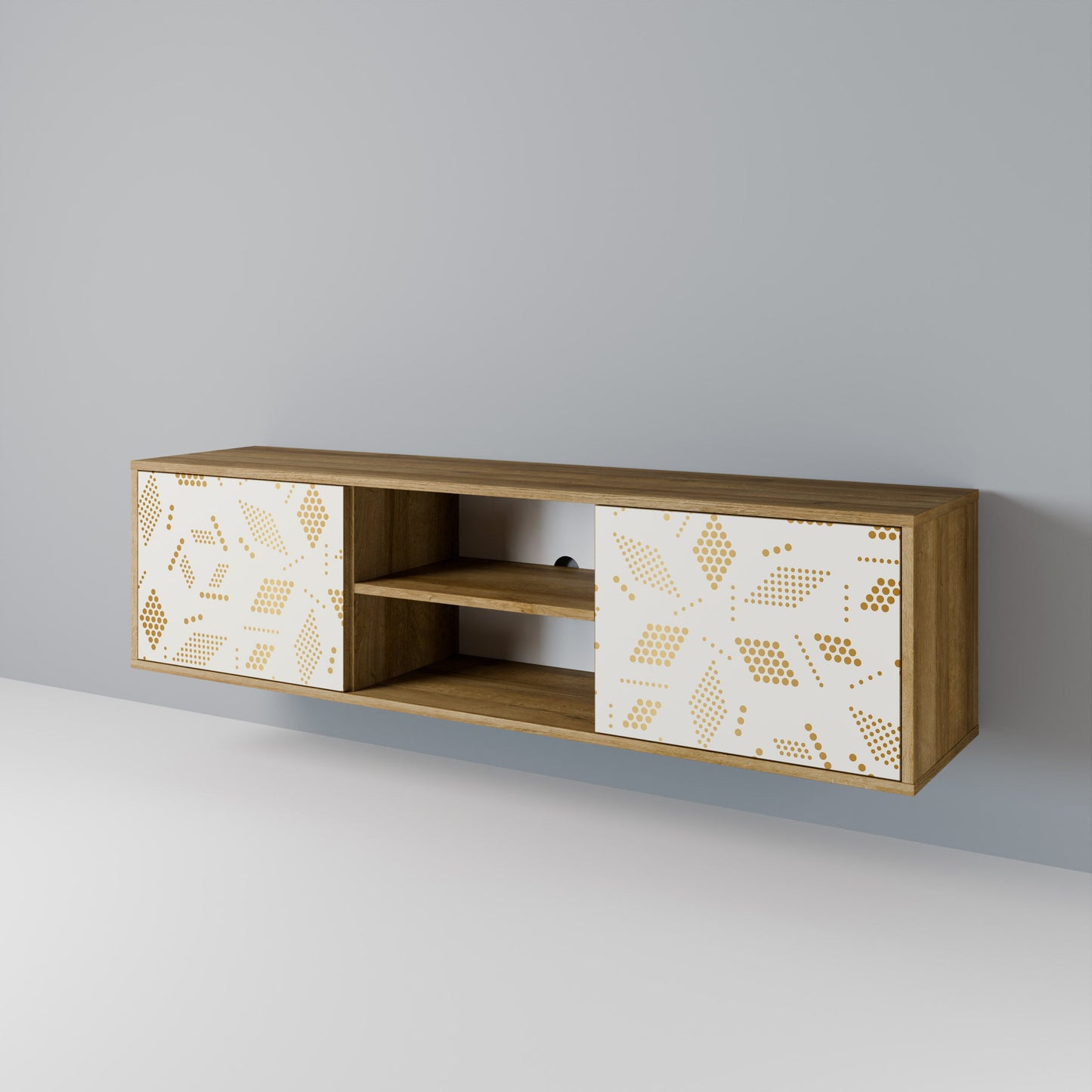 SPOTTED DAZE 2-Door TV Stand in Oak Effect