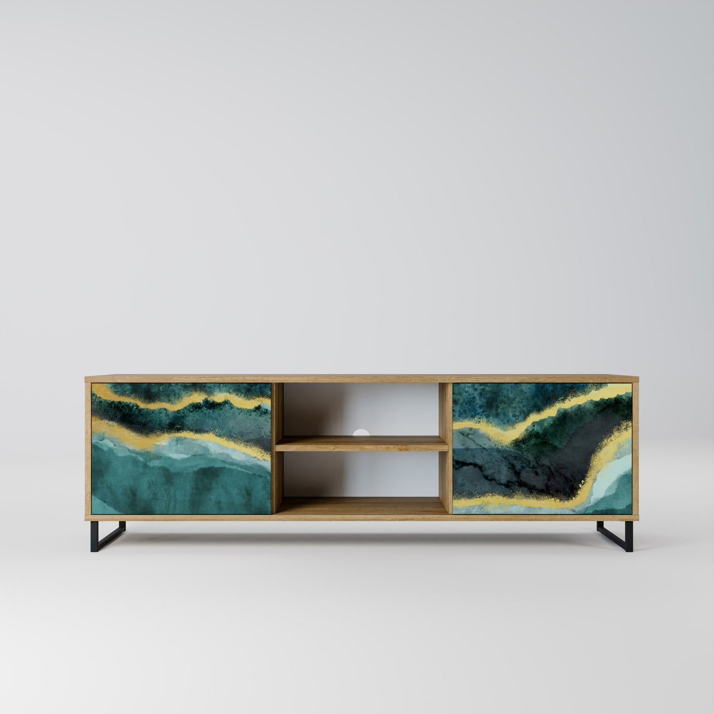 GOLDRUSH ODYSSEY 2-Door TV Stand in Oak Effect