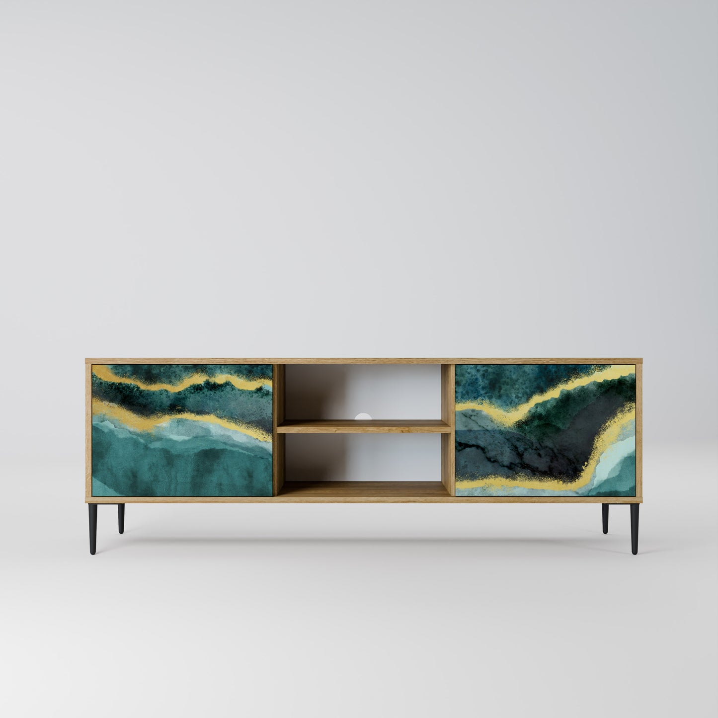 GOLDRUSH ODYSSEY 2-Door TV Stand in Oak Effect