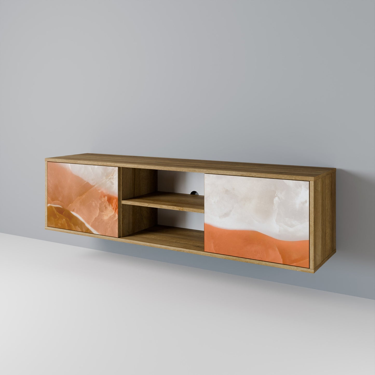 SANDHILLS SPLENDOUR 2-Door TV Stand in Oak Effect