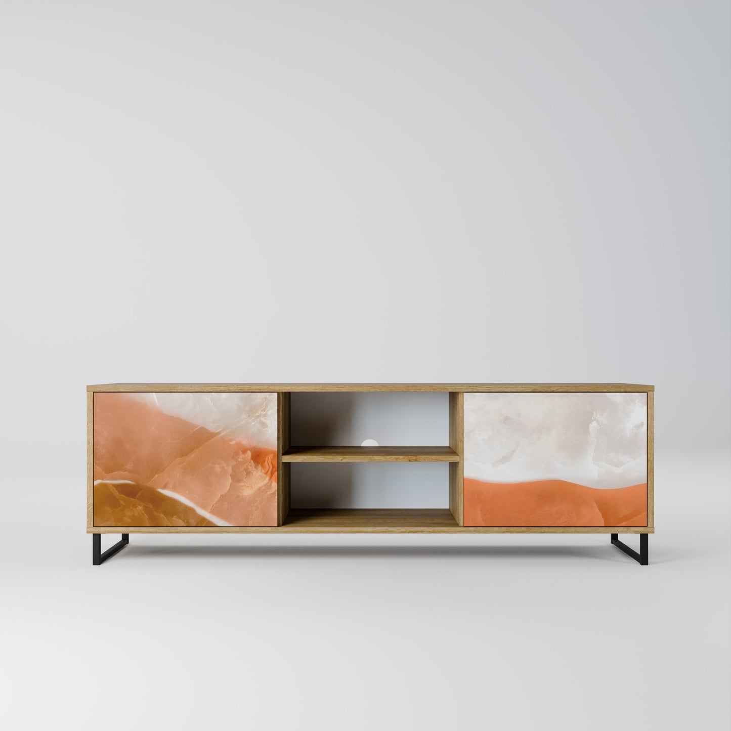 SANDHILLS SPLENDOUR 2-Door TV Stand in Oak Effect
