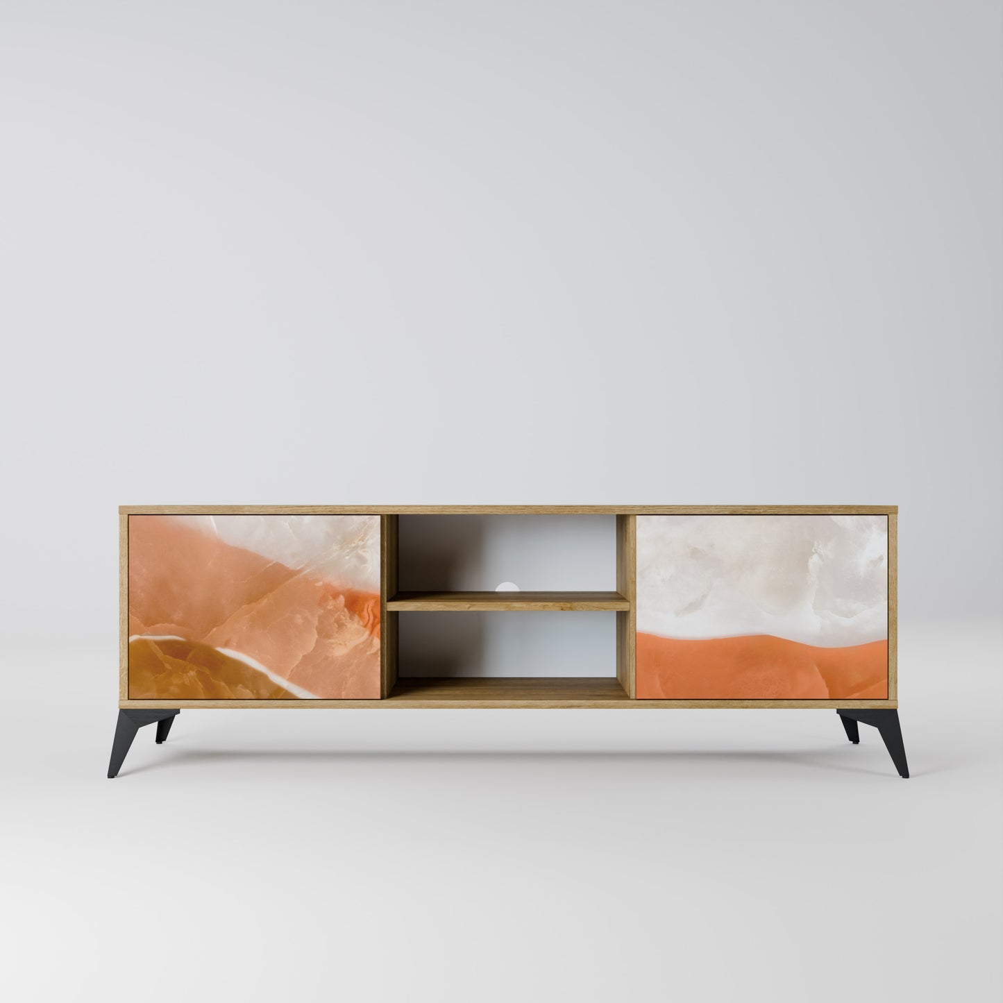 SANDHILLS SPLENDOUR 2-Door TV Stand in Oak Effect
