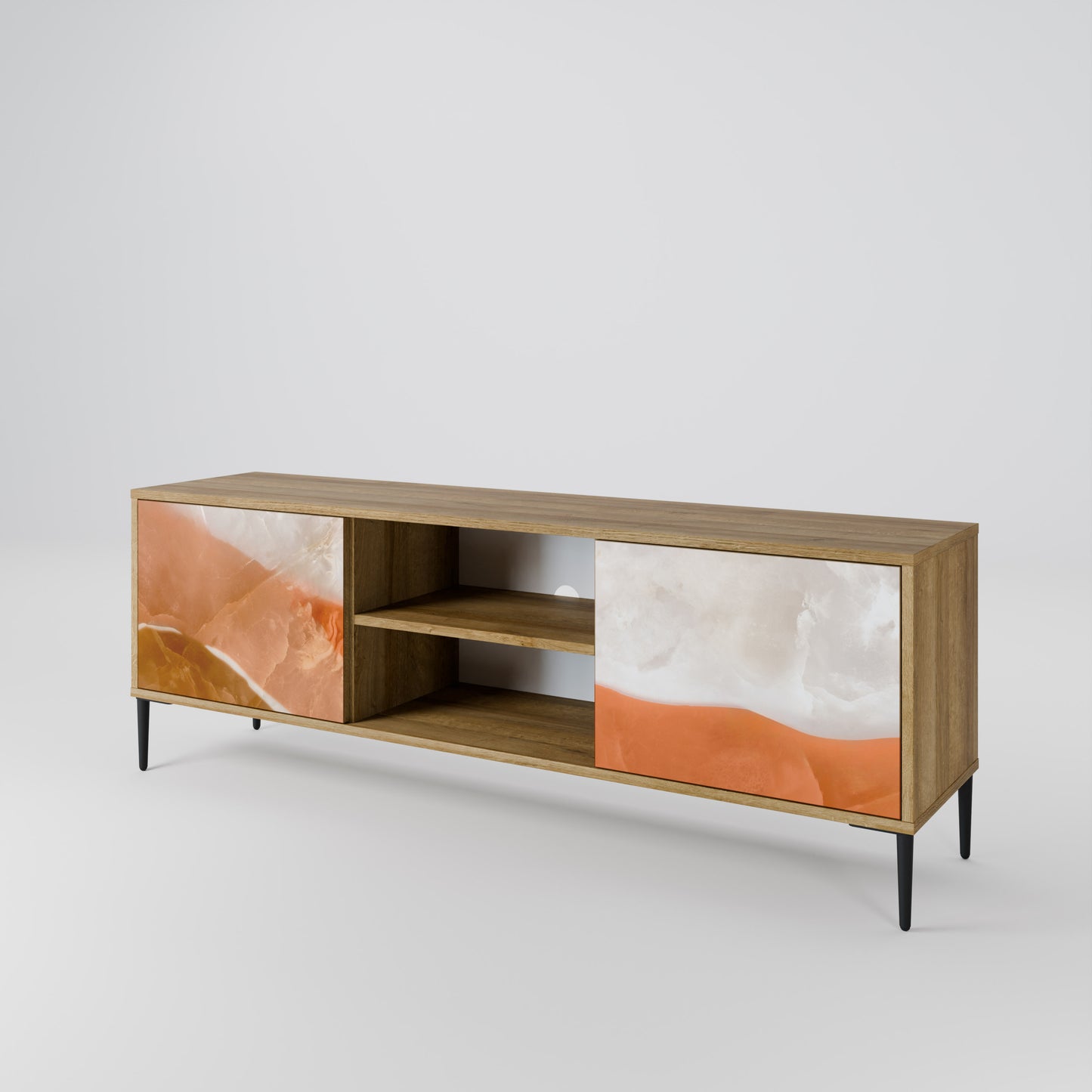 SANDHILLS SPLENDOUR 2-Door TV Stand in Oak Effect