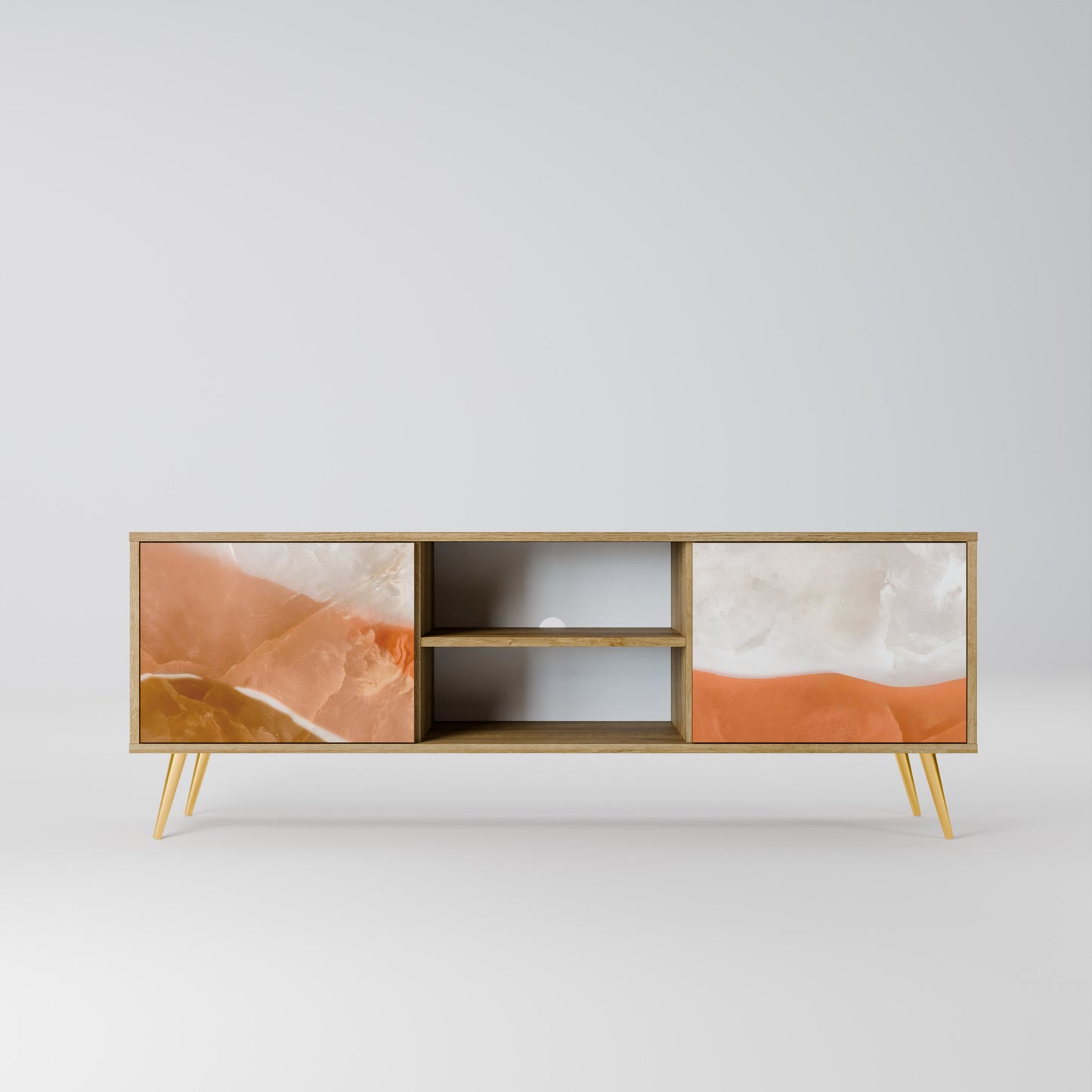 SANDHILLS SPLENDOUR 2-Door TV Stand in Oak Effect
