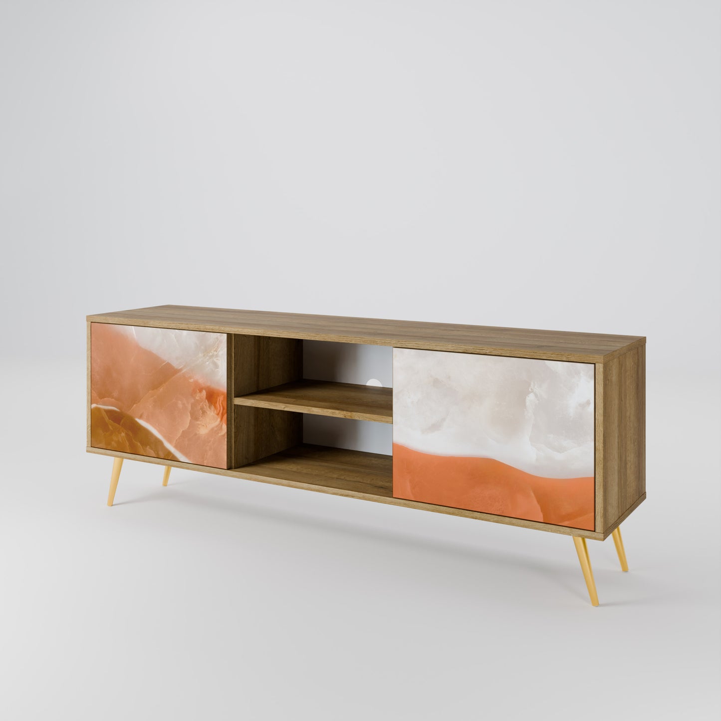 SANDHILLS SPLENDOUR 2-Door TV Stand in Oak Effect