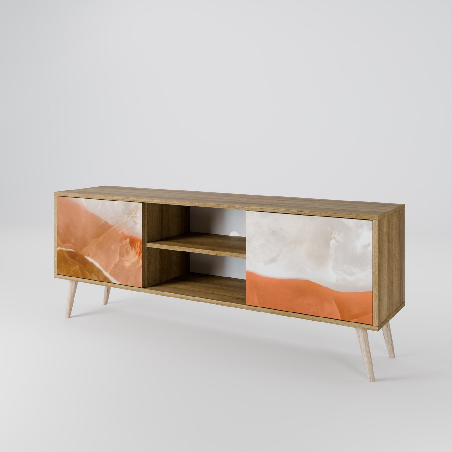 SANDHILLS SPLENDOUR 2-Door TV Stand in Oak Effect