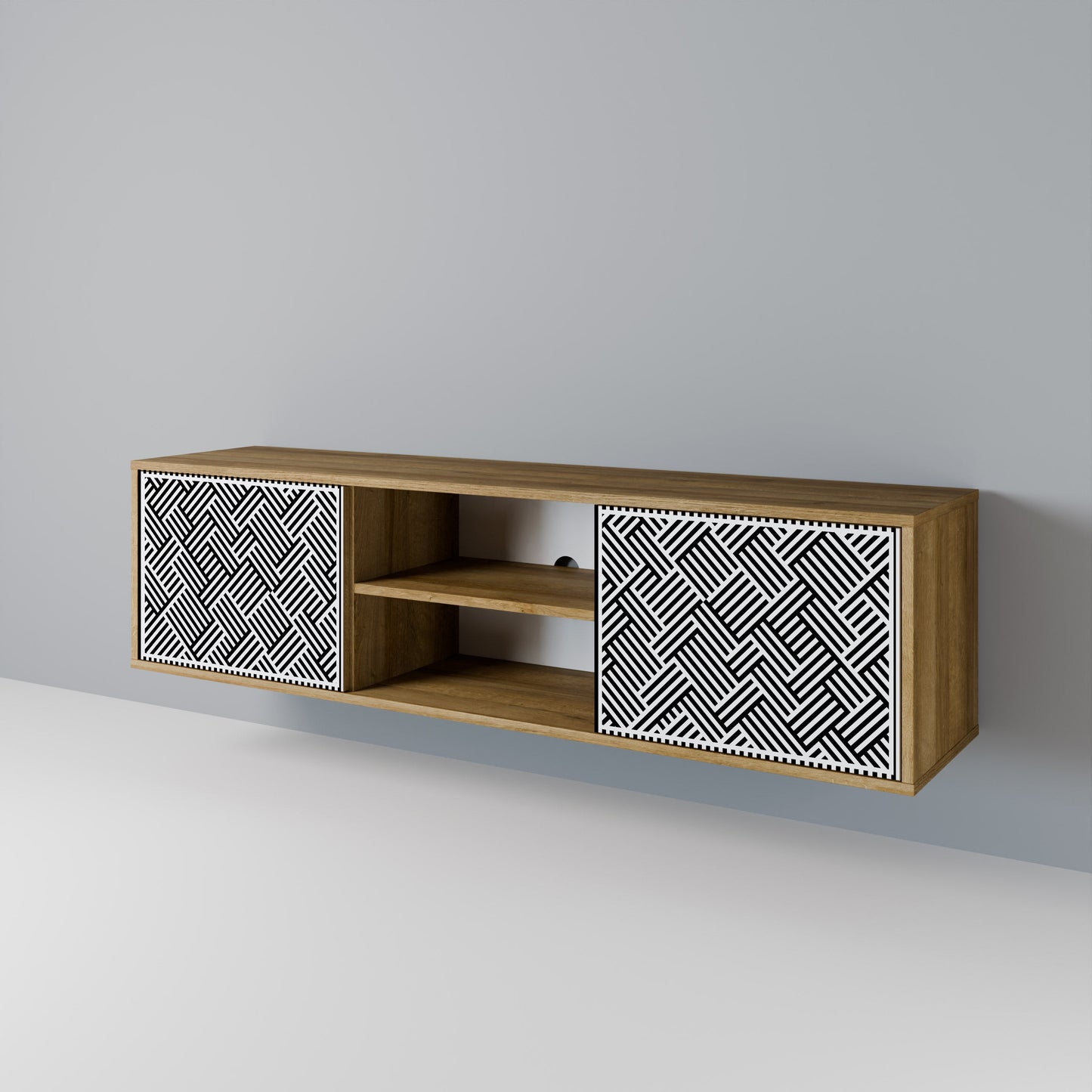TEMPORARY SEQUENCE 2-Door TV Stand in Oak Effect