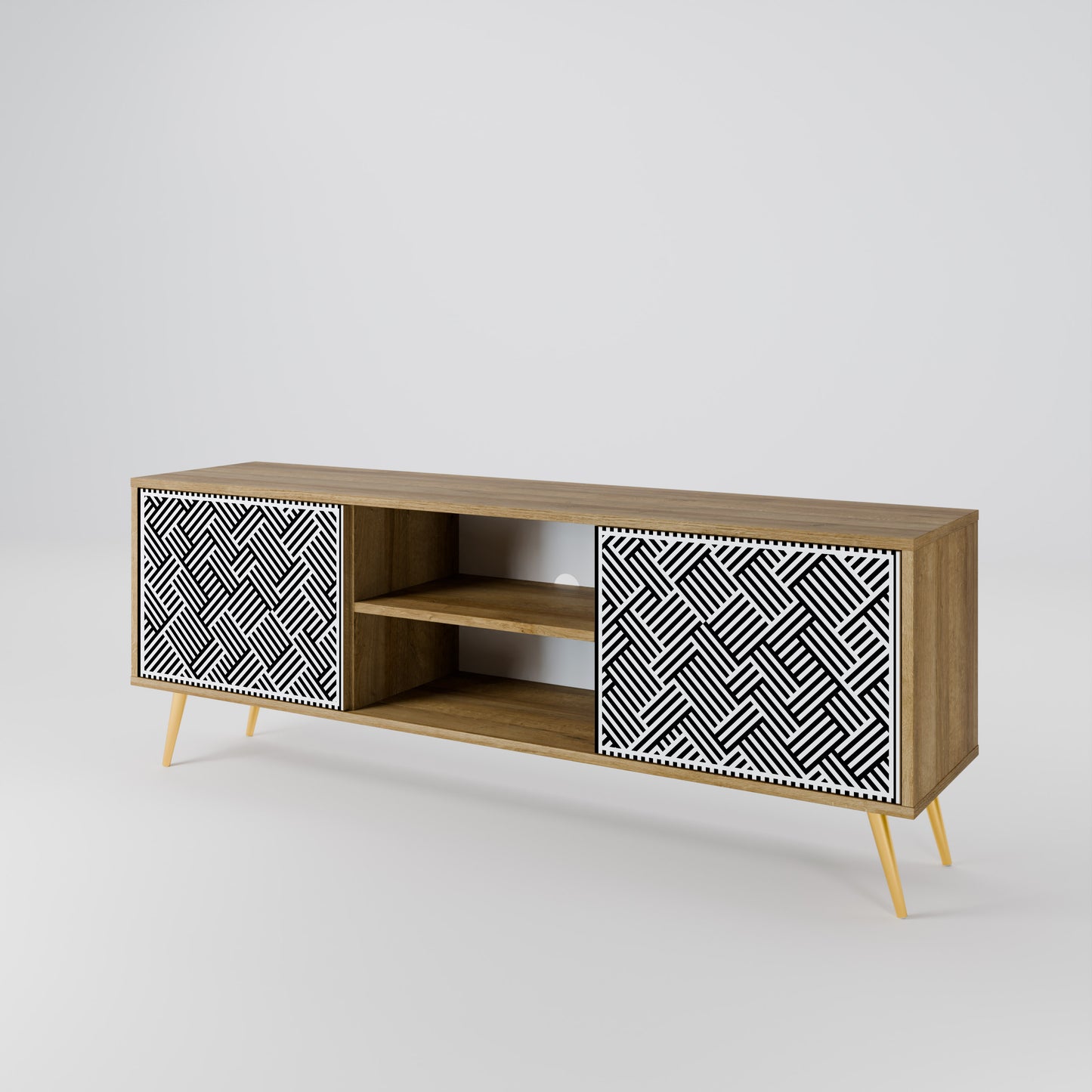TEMPORARY SEQUENCE 2-Door TV Stand in Oak Effect