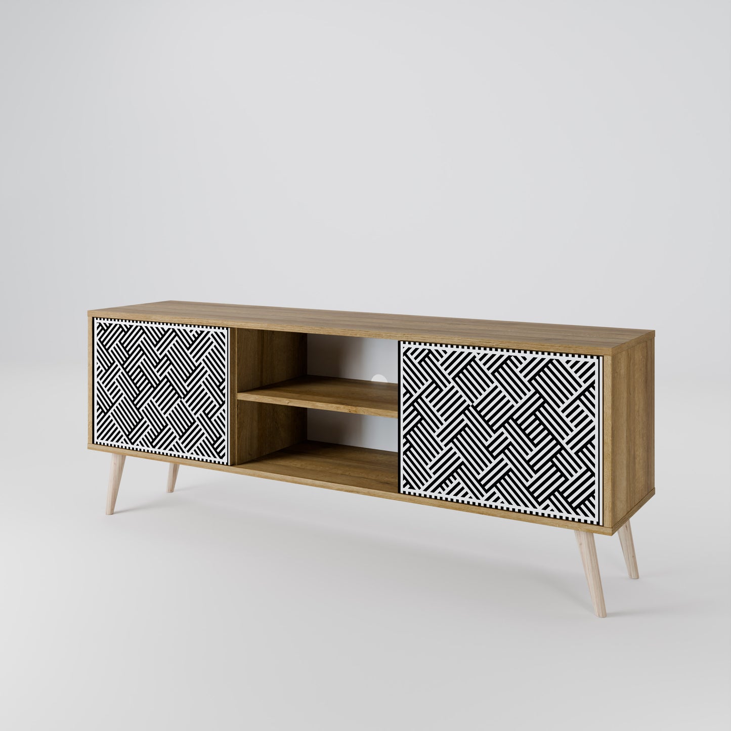 TEMPORARY SEQUENCE 2-Door TV Stand in Oak Effect