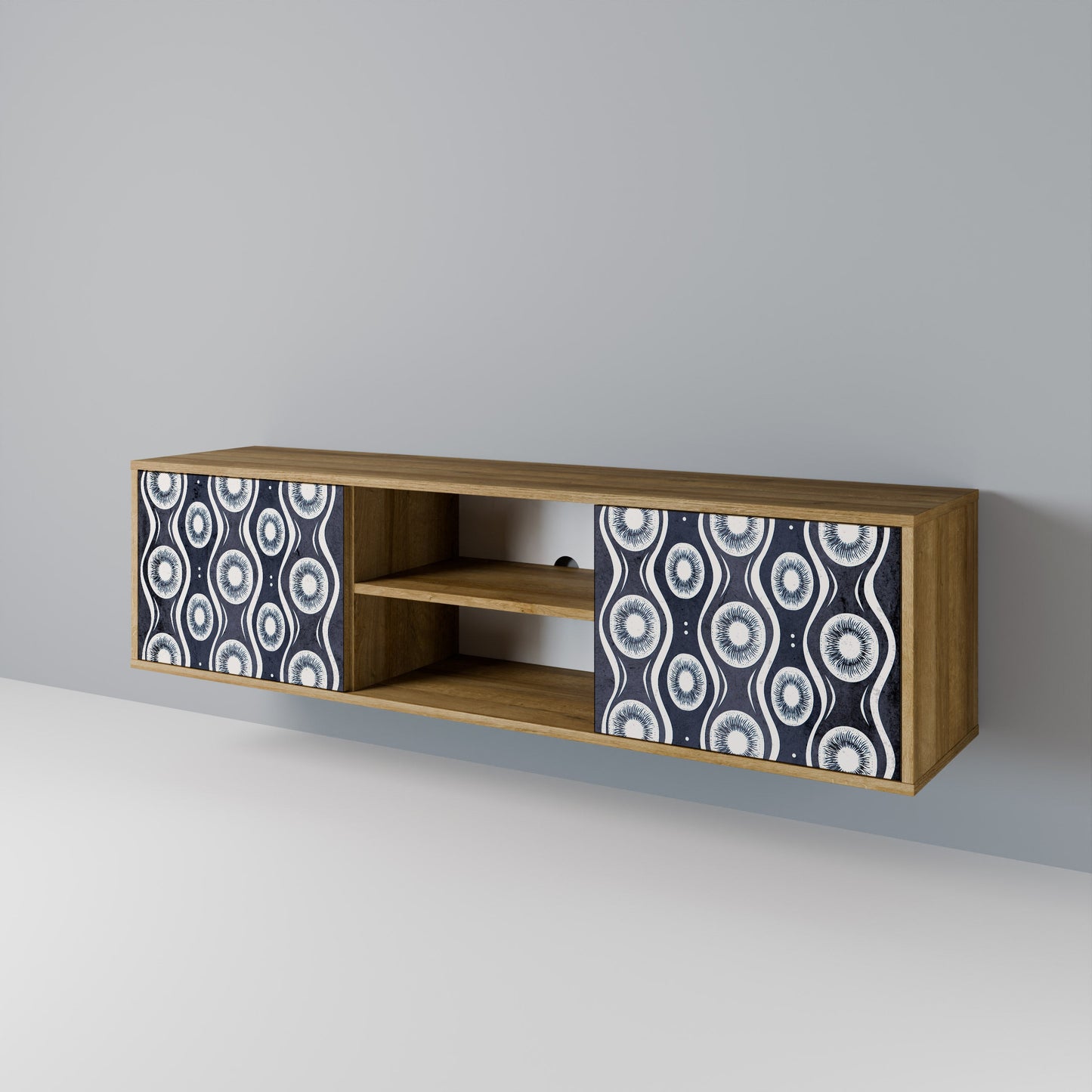 GRAPHITE EYES 2-Door TV Stand in Oak Effect