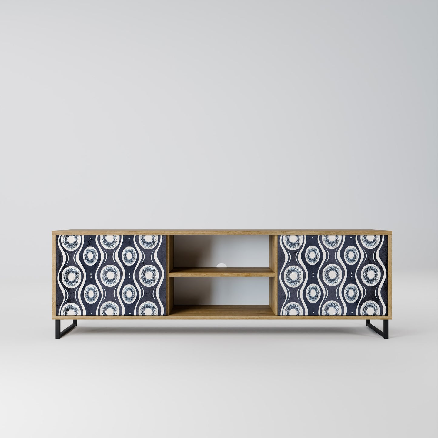 GRAPHITE EYES 2-Door TV Stand in Oak Effect