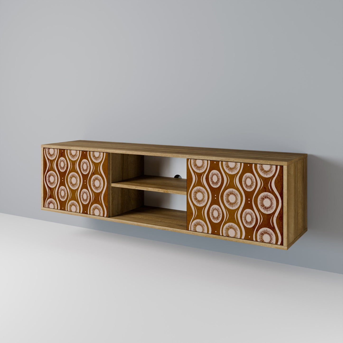 BROWN EYES 2-Door TV Stand in Oak Effect