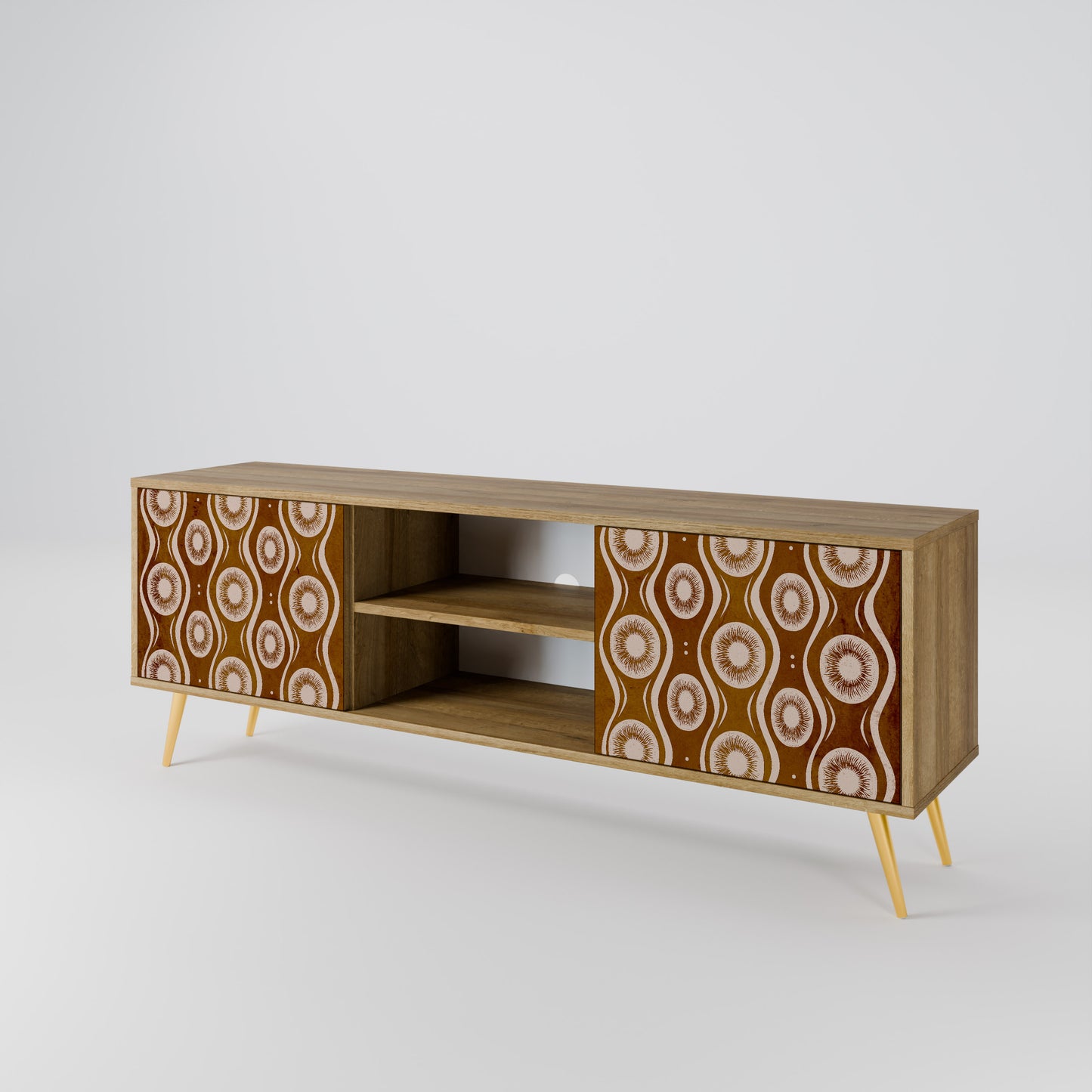 BROWN EYES 2-Door TV Stand in Oak Effect