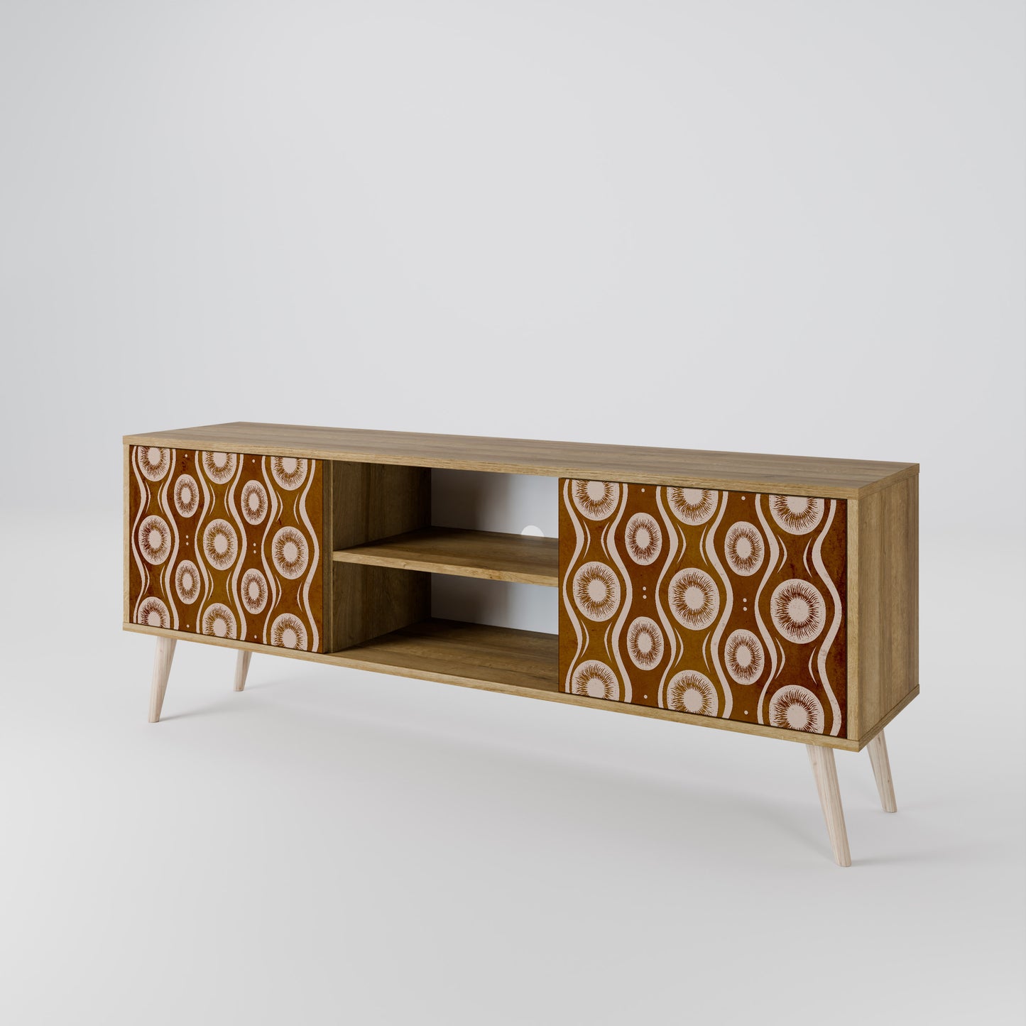 BROWN EYES 2-Door TV Stand in Oak Effect