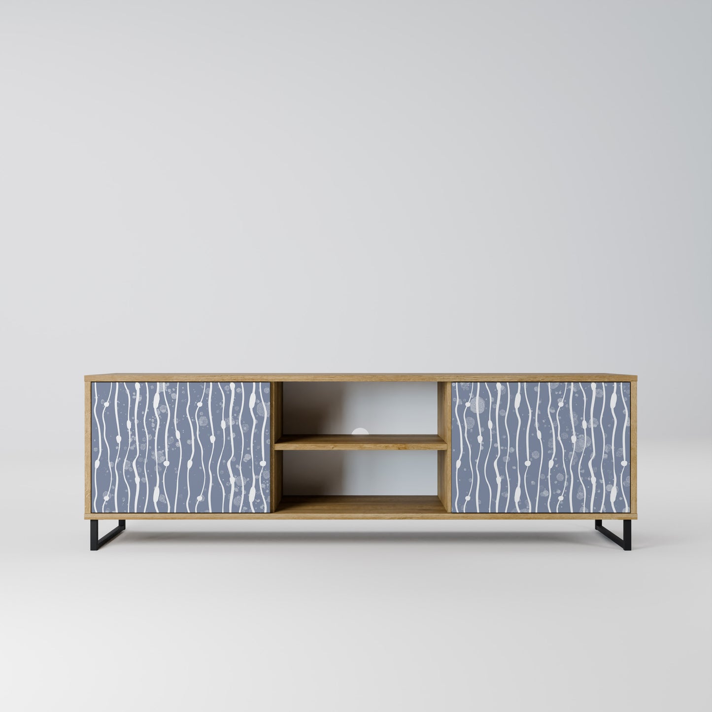 GRAPHITE RAIN 2-Door TV Stand in Oak Effect