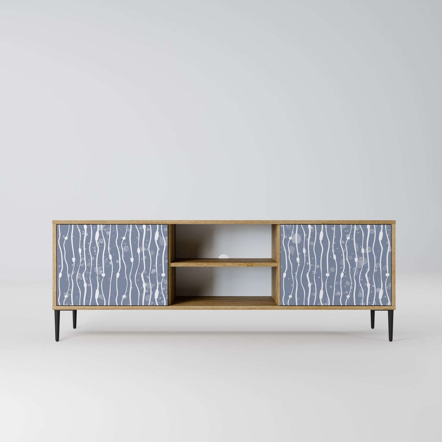 GRAPHITE RAIN 2-Door TV Stand in Oak Effect