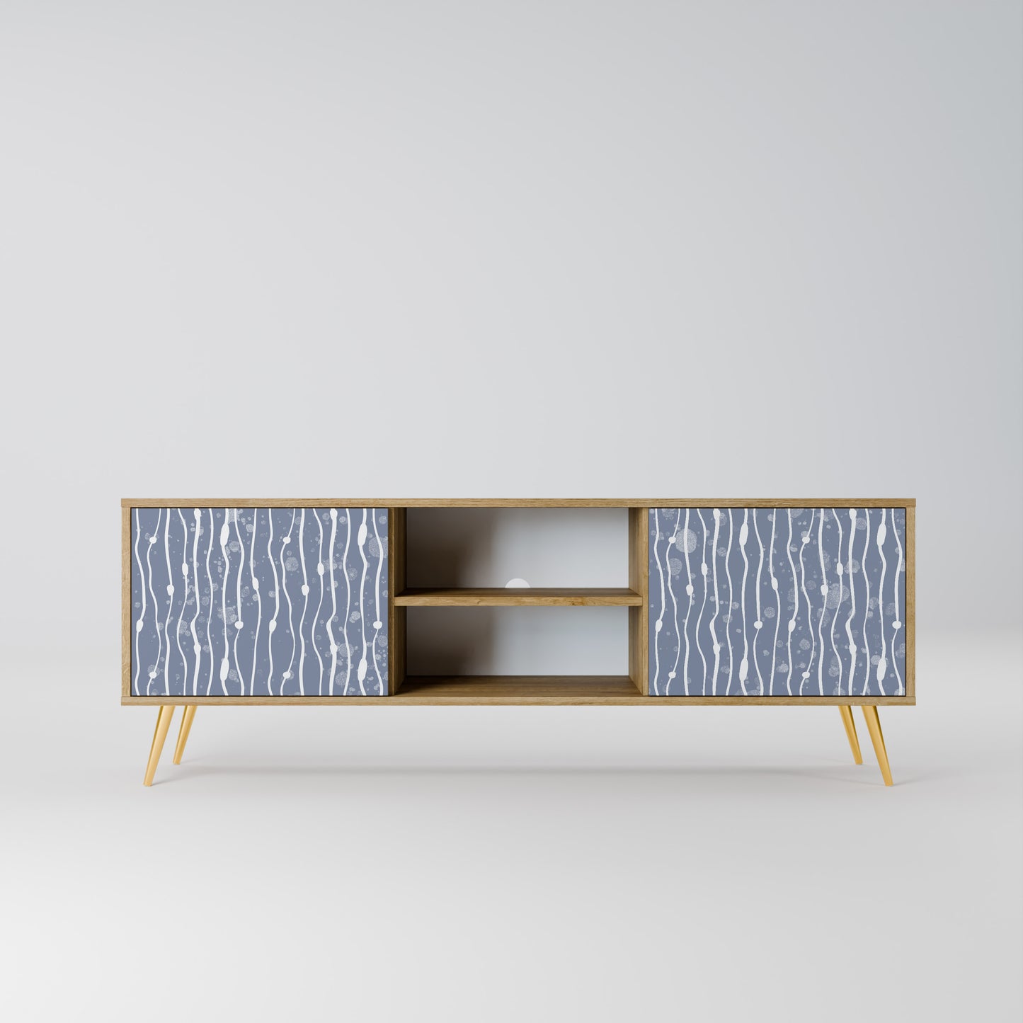 GRAPHITE RAIN 2-Door TV Stand in Oak Effect