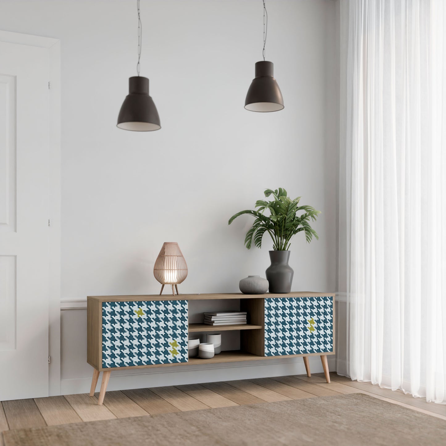 OUT OF CONTEXT 2-Door TV Stand in Oak Effect