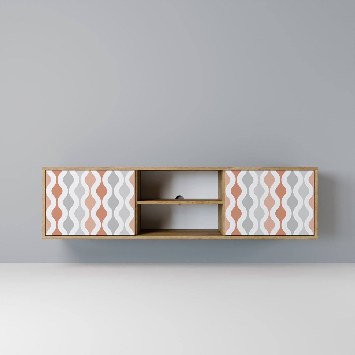 HAZY NOSTALGIA 2-Door TV Stand in Oak Effect