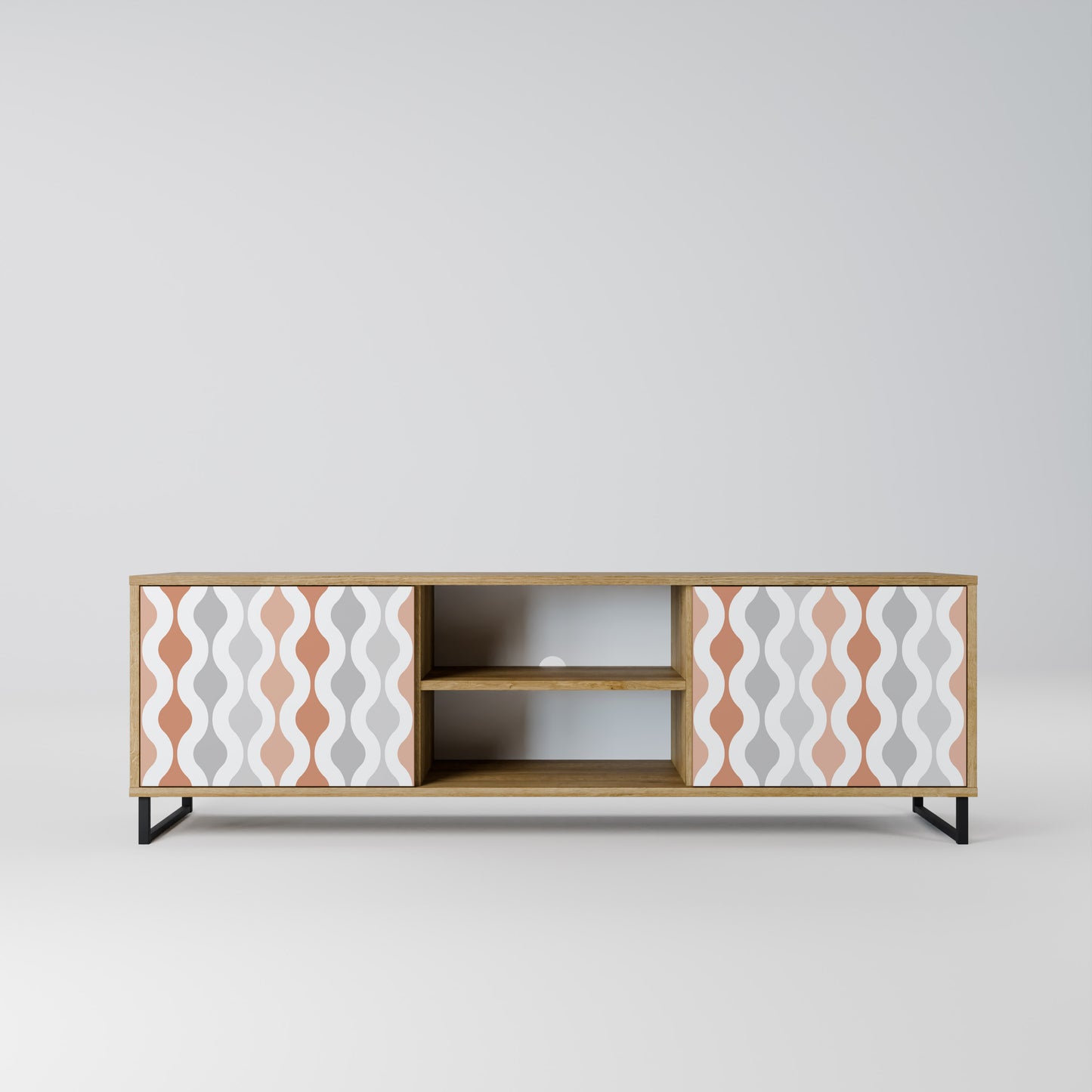 HAZY NOSTALGIA 2-Door TV Stand in Oak Effect